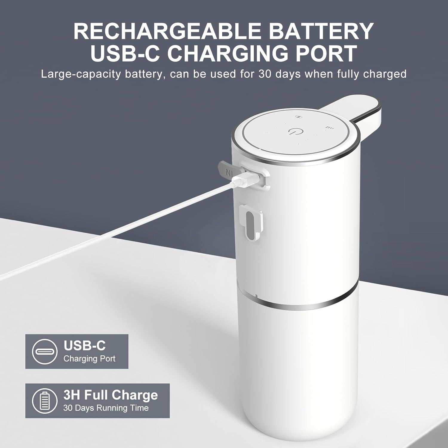 Dispensador Automático de Jabón Espumoso GuDoQi 380ml USB-C