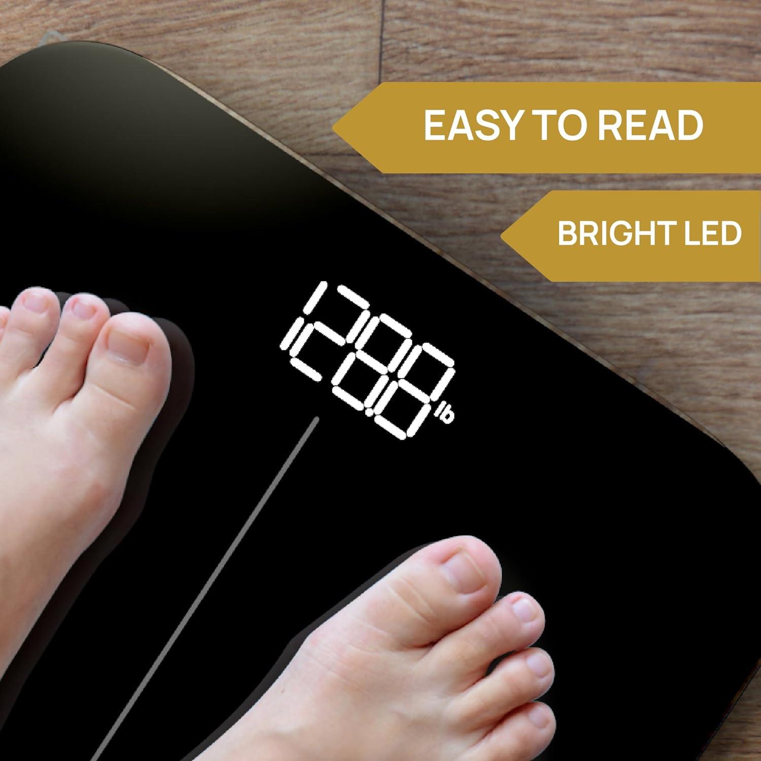 Báscula de Baño Digital INEVIFIT, 181.44 kg, Vidrio Templado