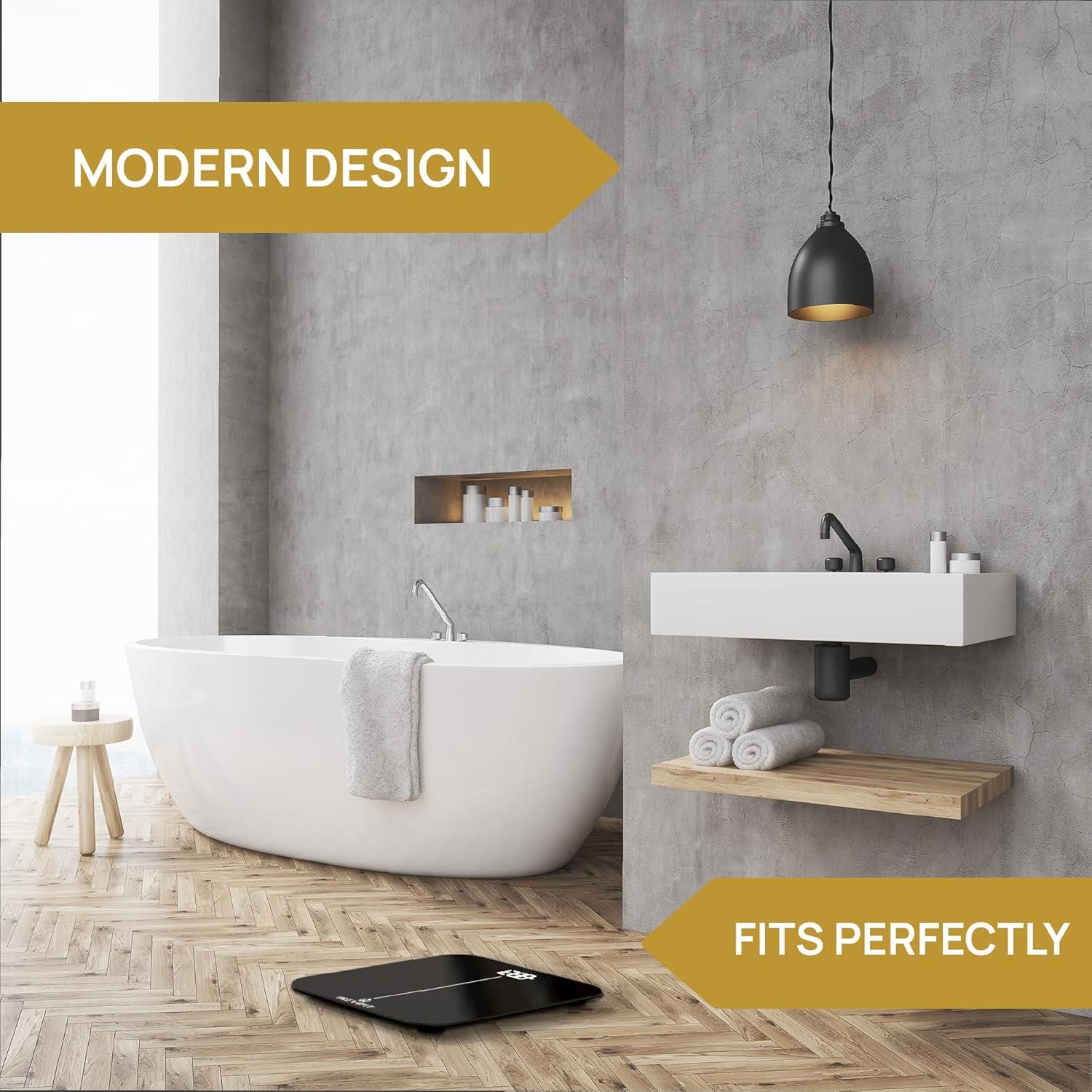 Báscula de Baño Digital INEVIFIT, 181.44 kg, Vidrio Templado