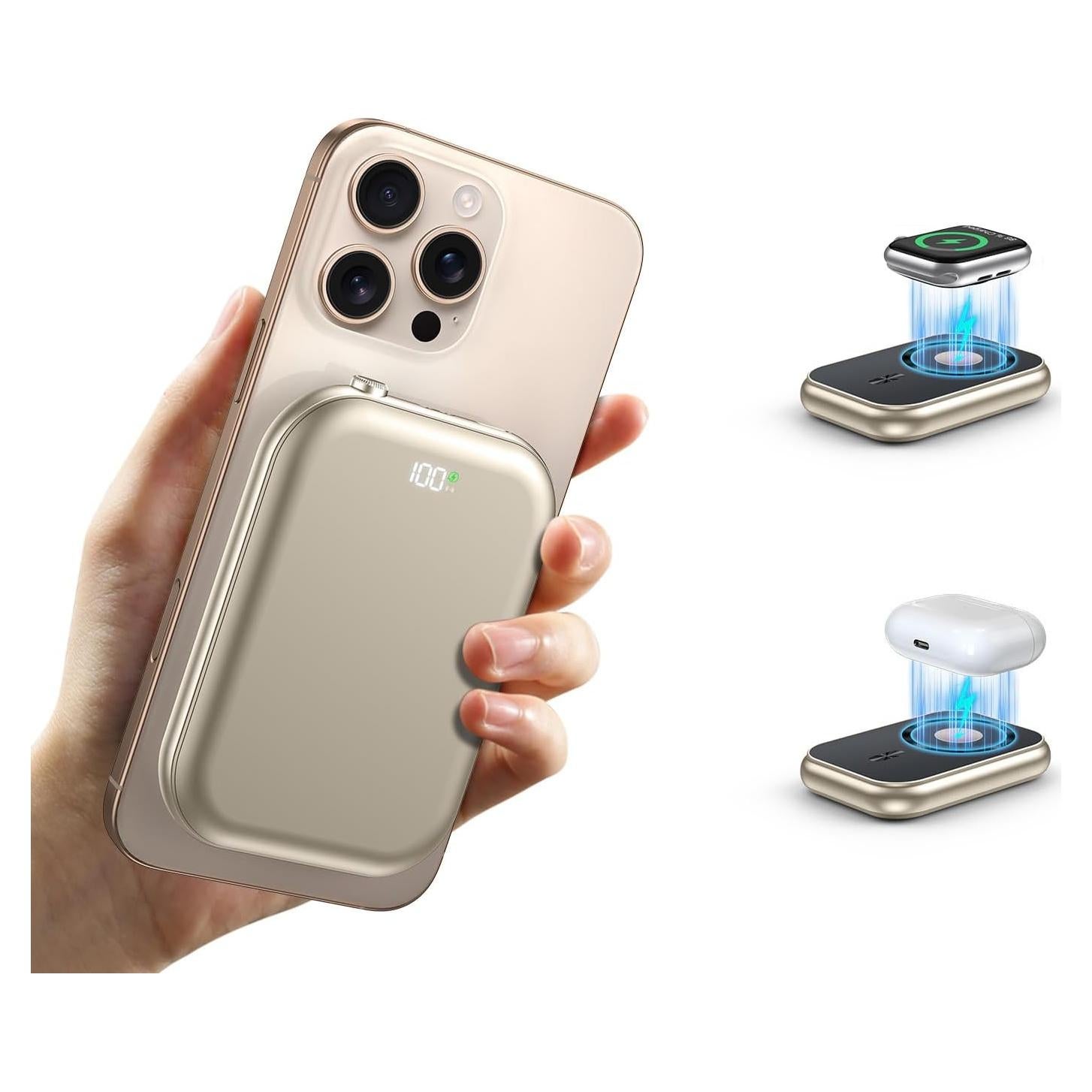 Batería Externa Magnética 10000mAh OZKKCT Carga Rápida USB-C