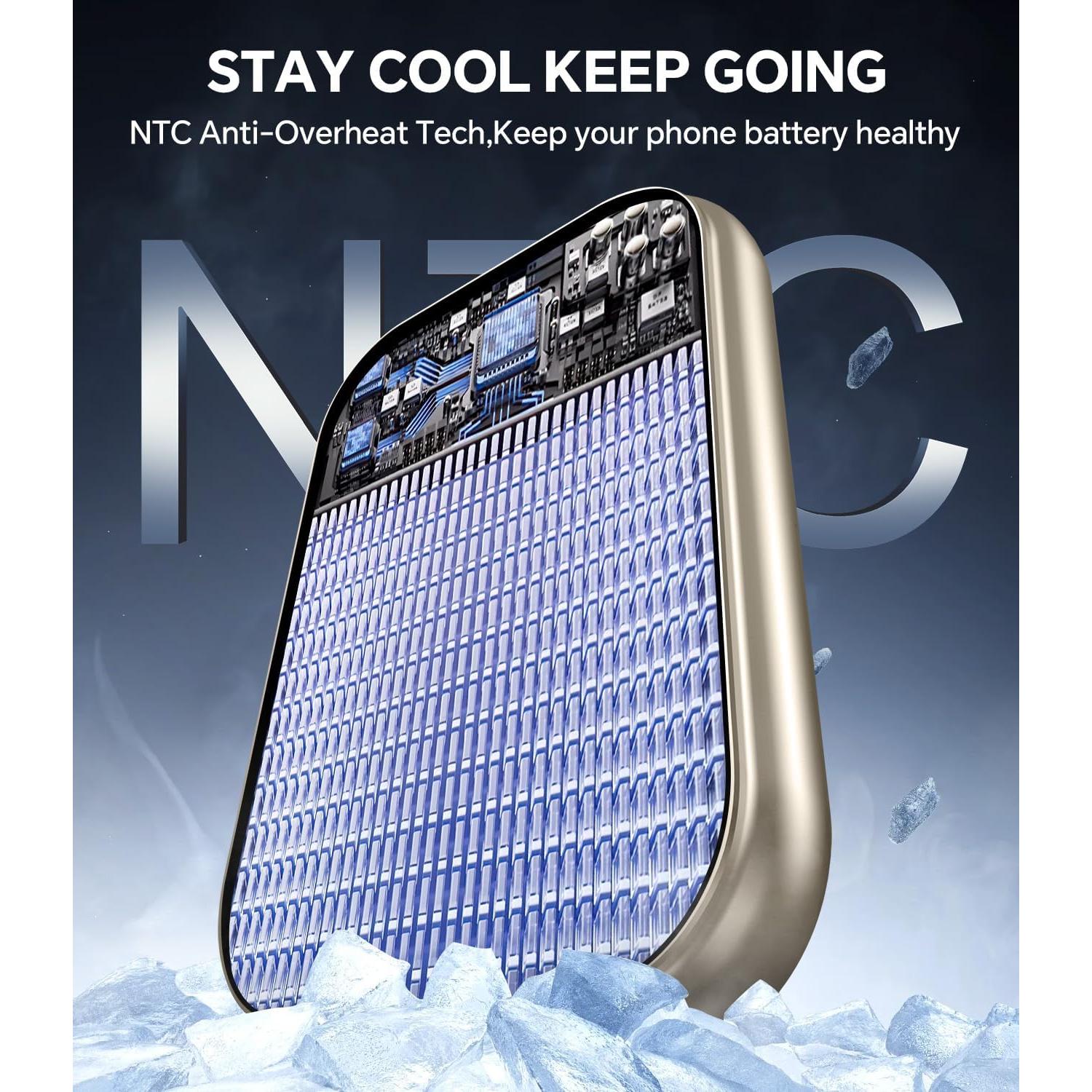 Batería Externa Magnética 10000mAh OZKKCT Carga Rápida USB-C