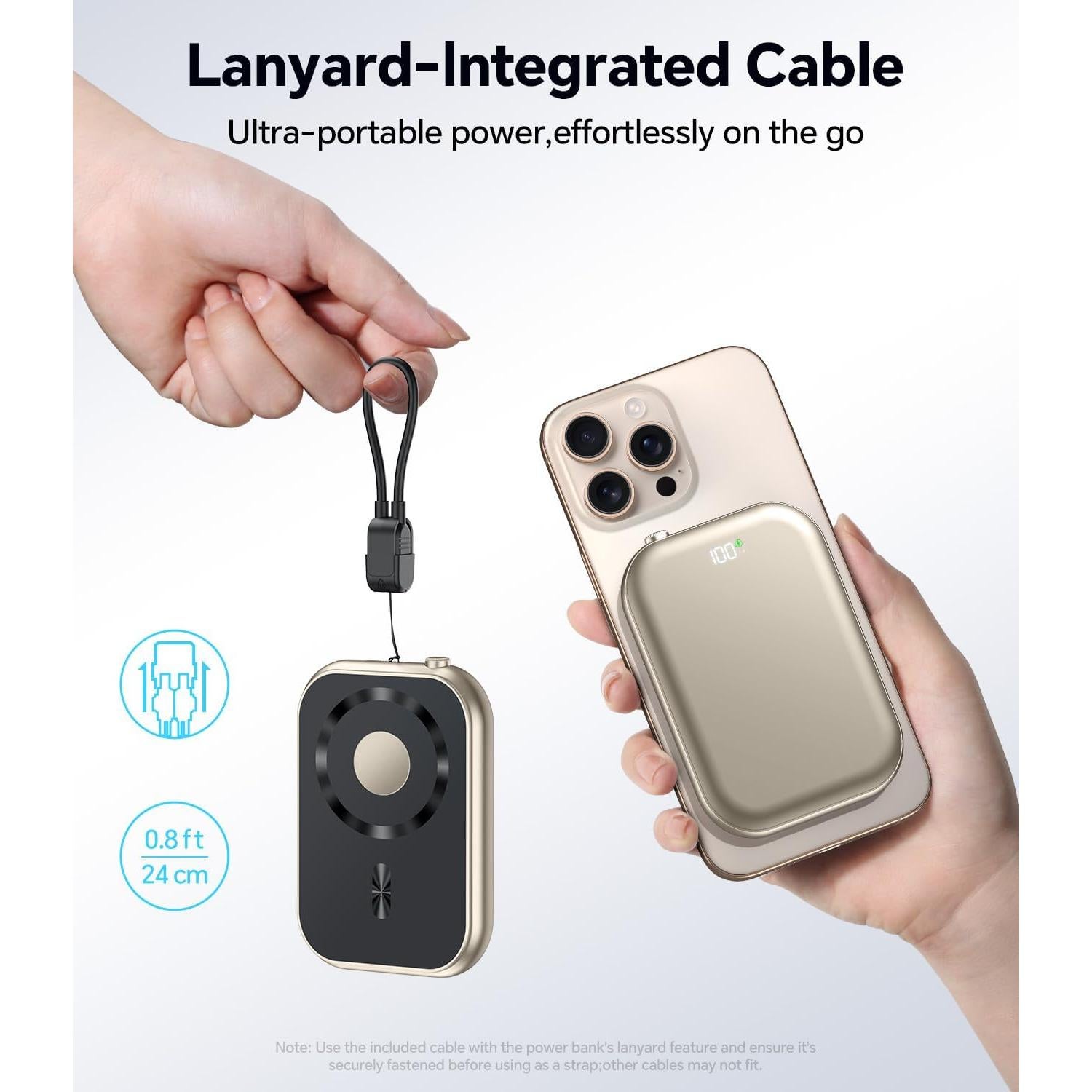 Batería Externa Magnética 10000mAh OZKKCT Carga Rápida USB-C