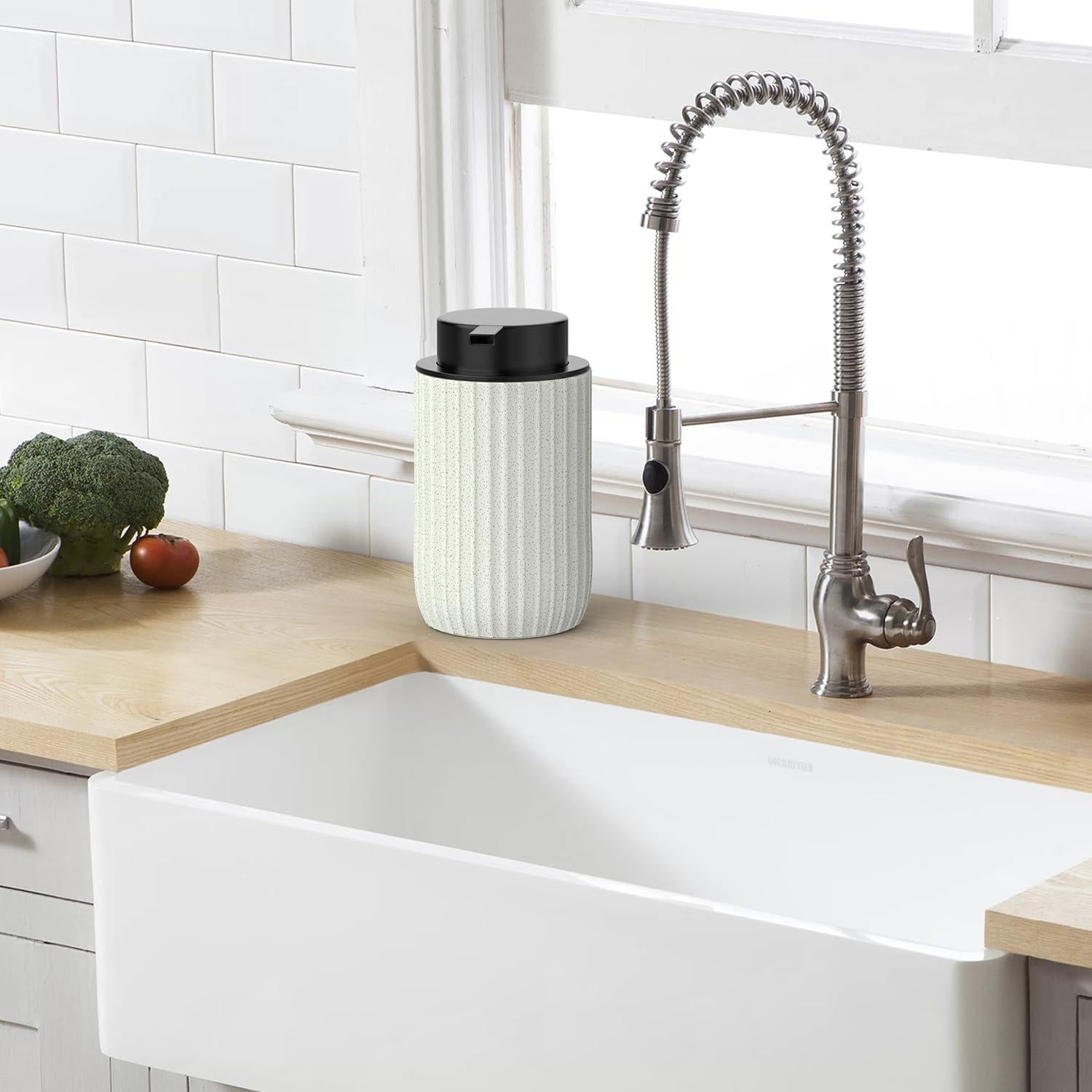 Dispensador de Jabón Espumoso Cerámico Beige 355 ml POSOSTO