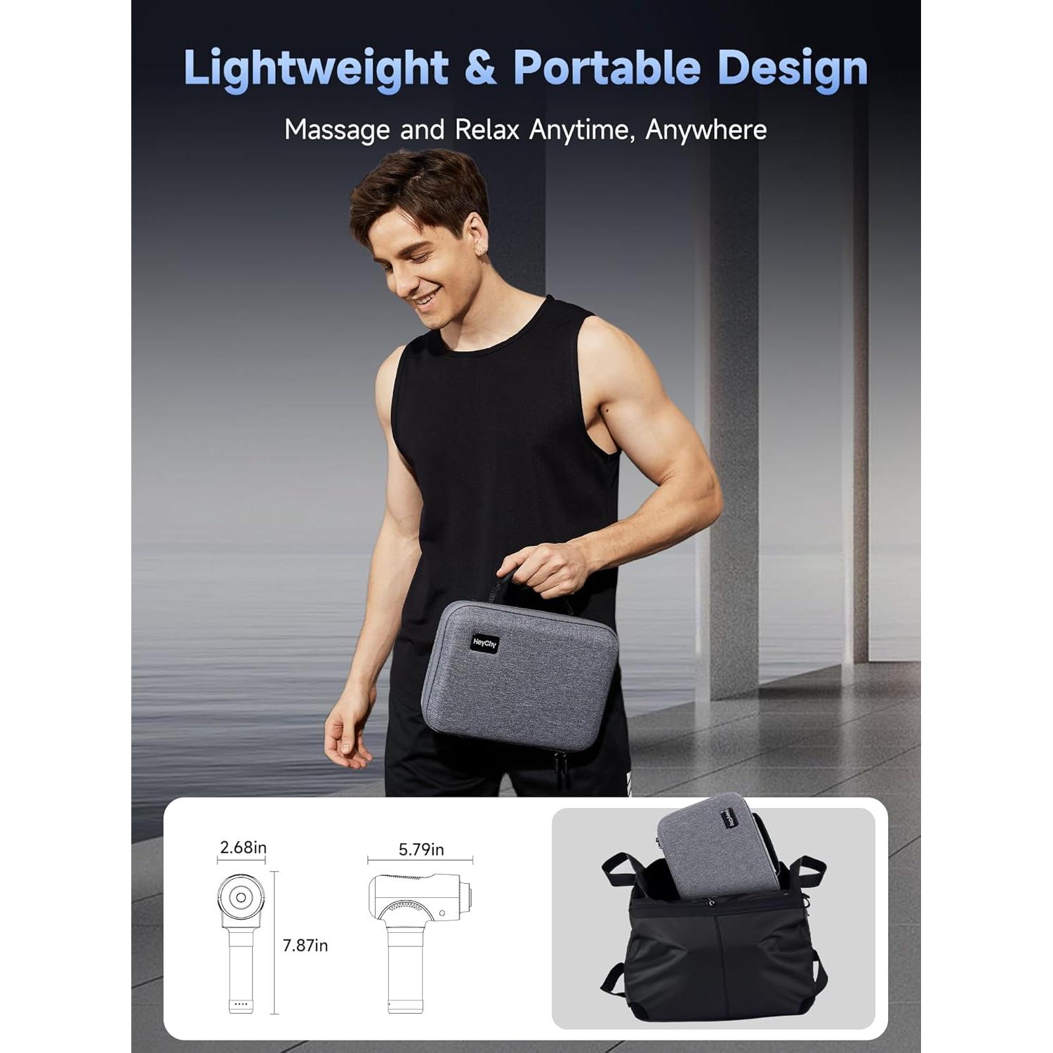 Pistola de Masaje HeyChy V2-H con Calor y 6 Accesorios