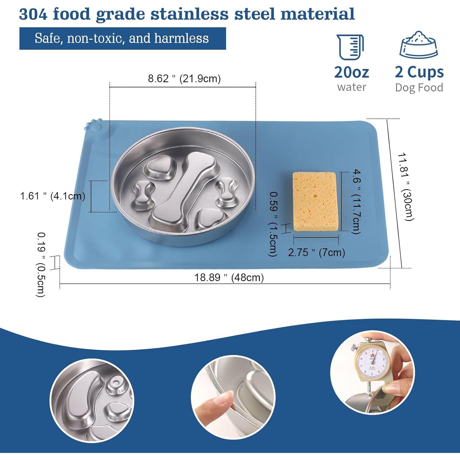 Cuenco de Alimentación Lenta Acero Inoxidable Star&Mi 2 Tazas