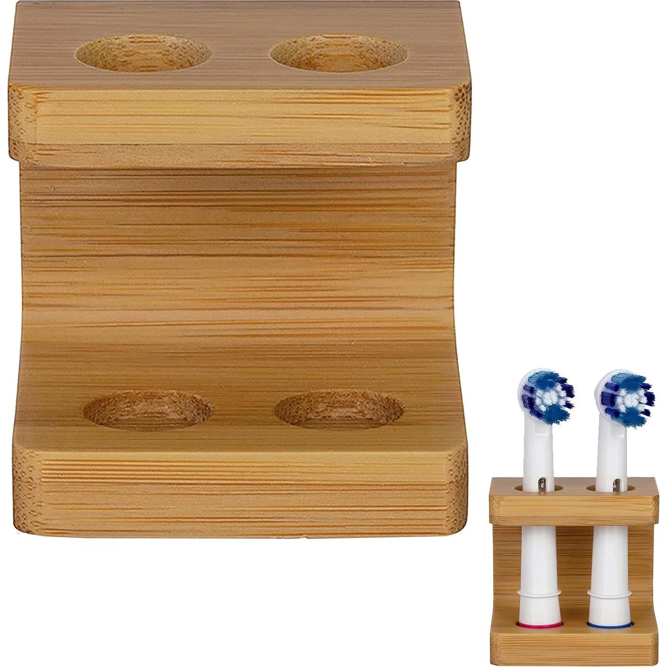 Soporte de Bambú para Cabezas de Cepillo de Dientes Tookie - 2 Ranuras