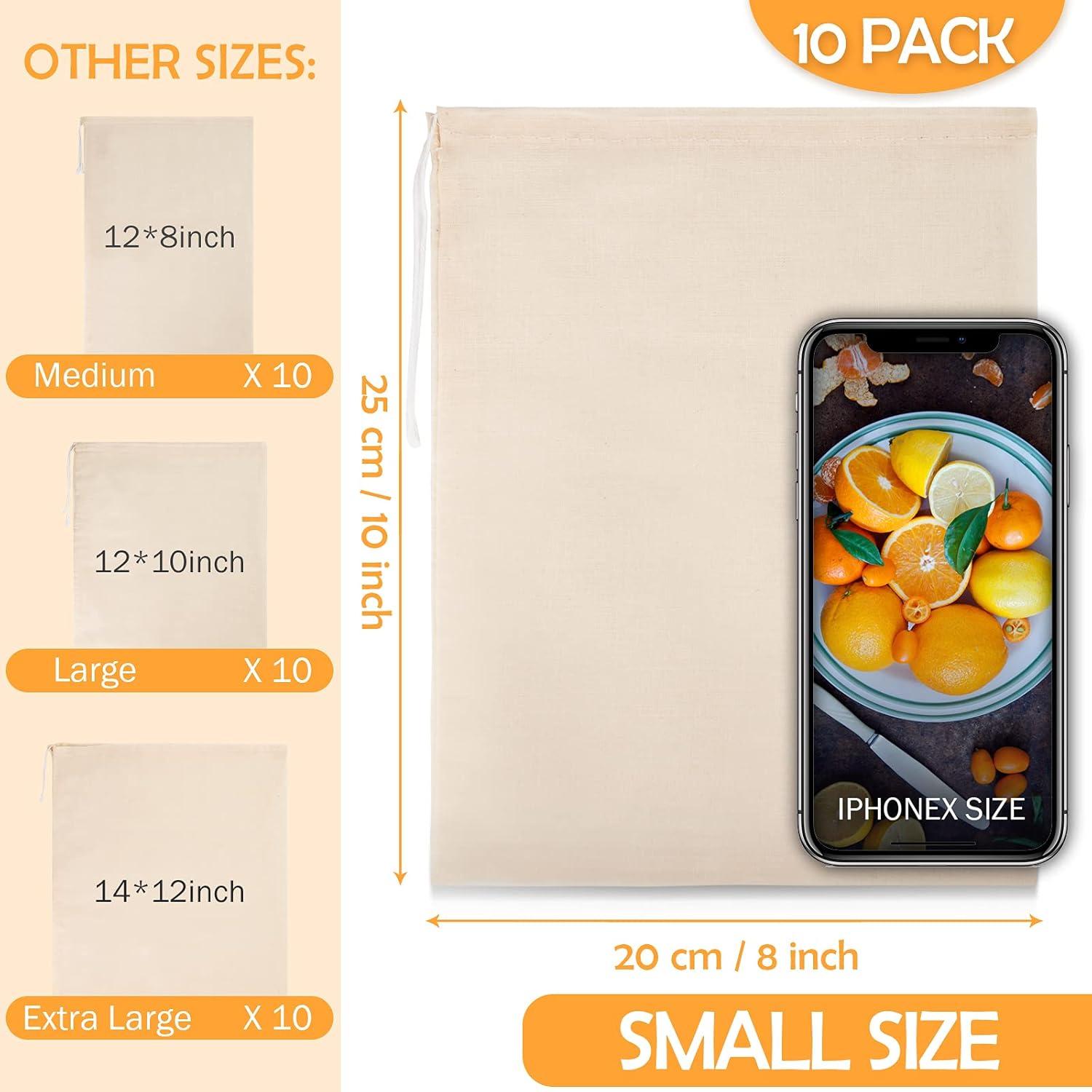 Paquete de 10 bolsas de leche de nuez Chielor 20x25 cm