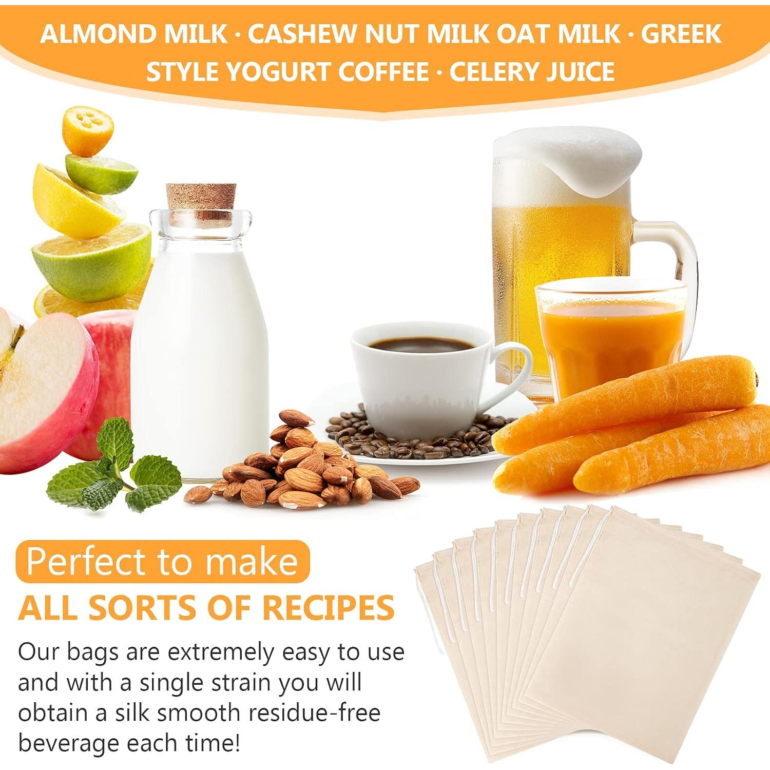 Paquete de 10 bolsas de leche de nuez Chielor 20x25 cm