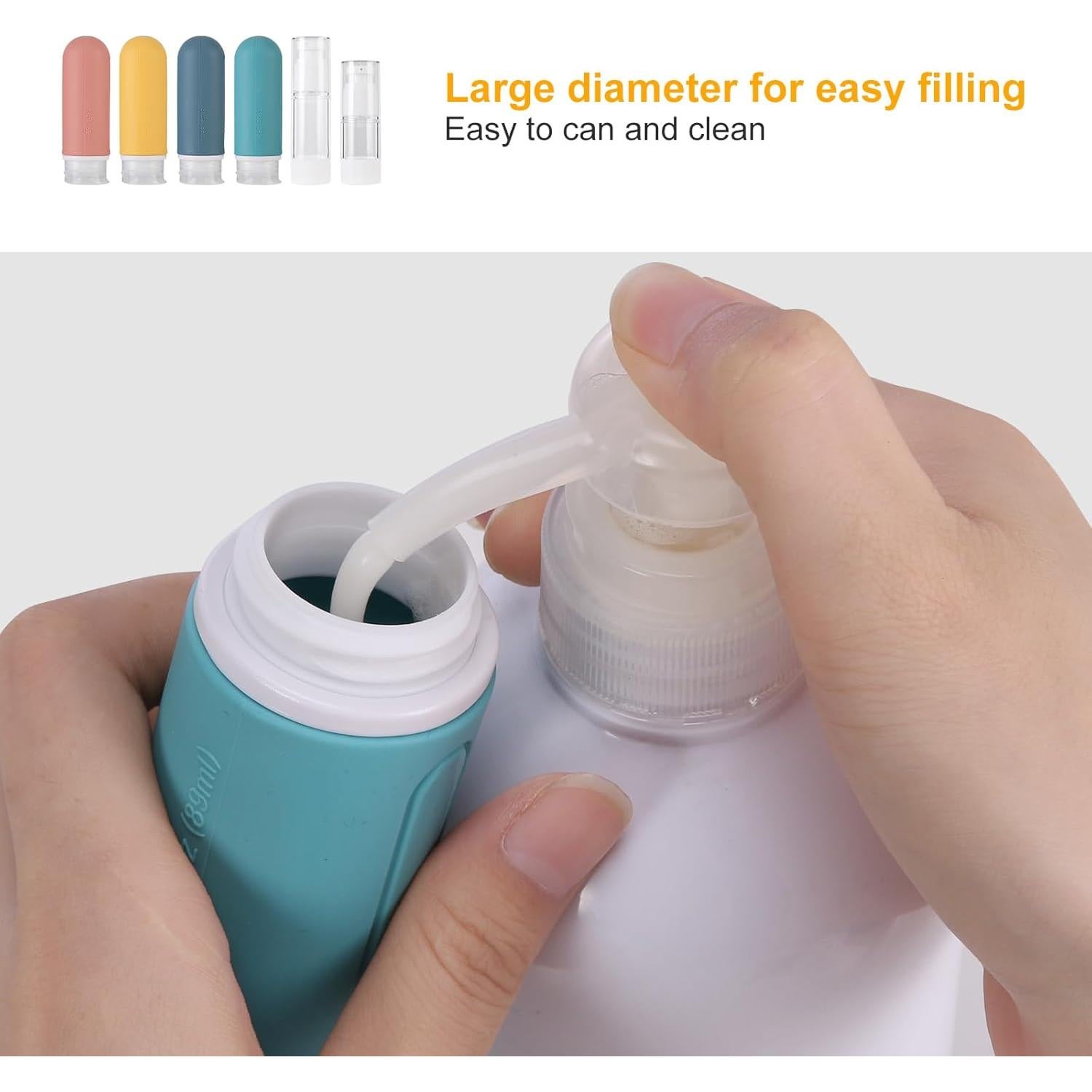 Beveetio 19 Botellas de Viaje Silicona 88.7ml Aprobadas TSA