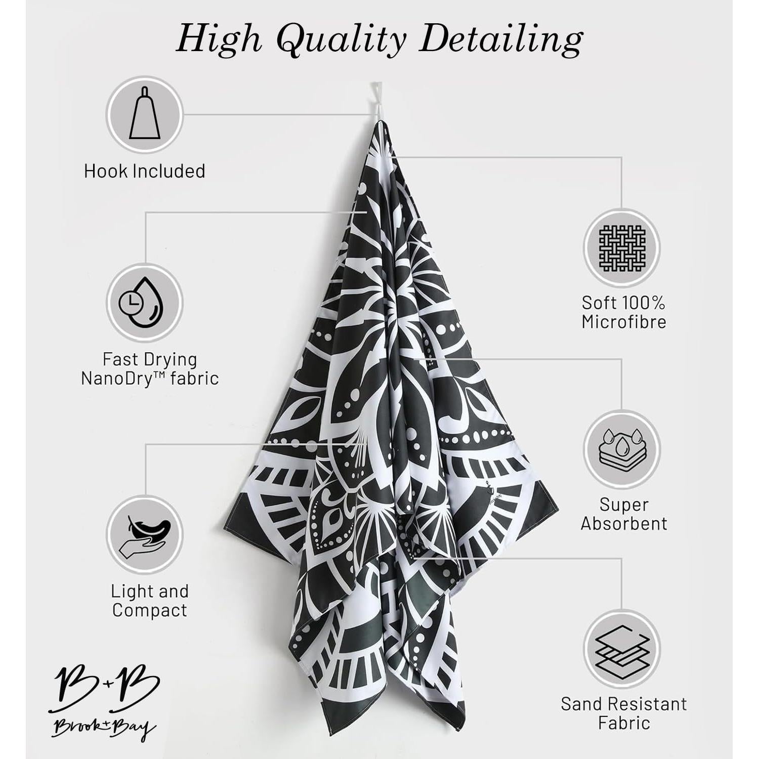 Toalla de Playa Brook + Bay Mandala 198x89cm Secado Rápido