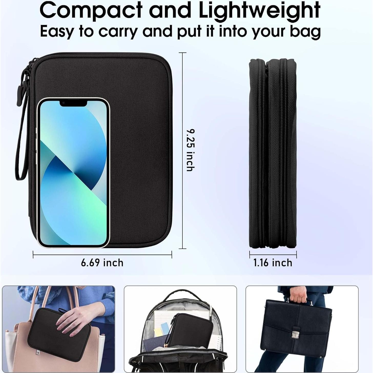 Organizador Electrónico Arae STBG Doble Capa Negro 23x17cm