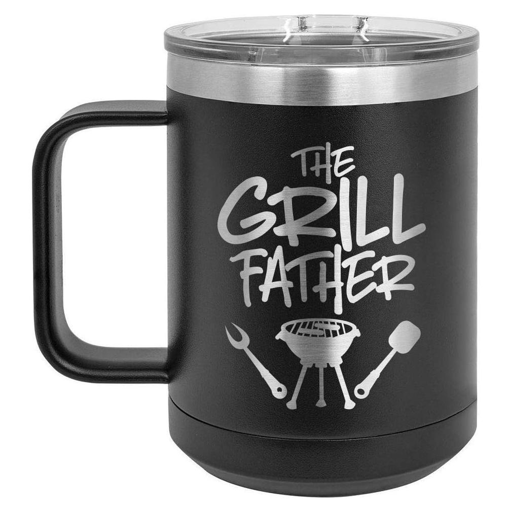 Taza de Café Aislada 15 oz The Grillfather B Negra