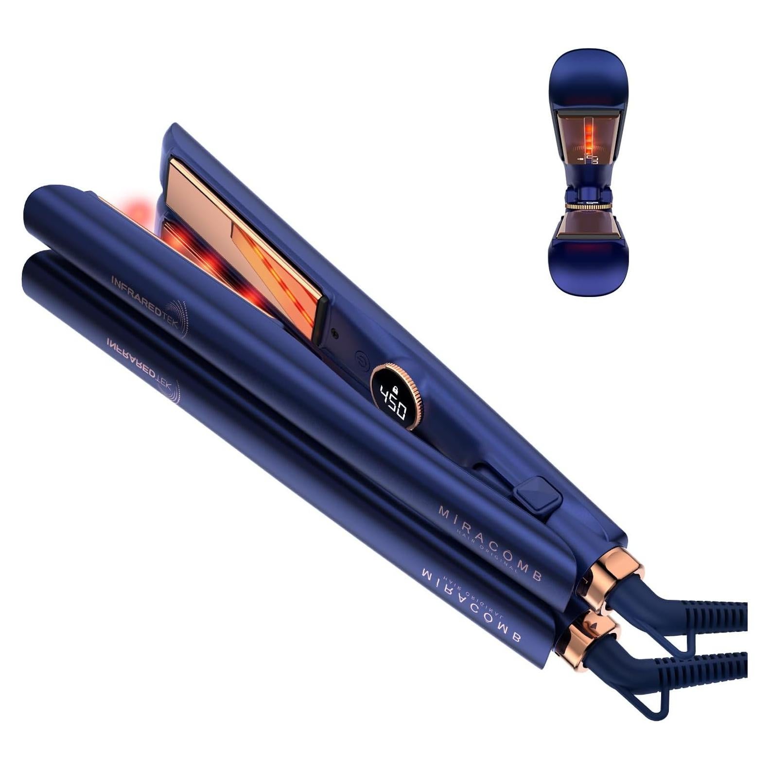 Plancha de Pelo Profesional MIRACOMB Titanio 1" Luz Infrarroja