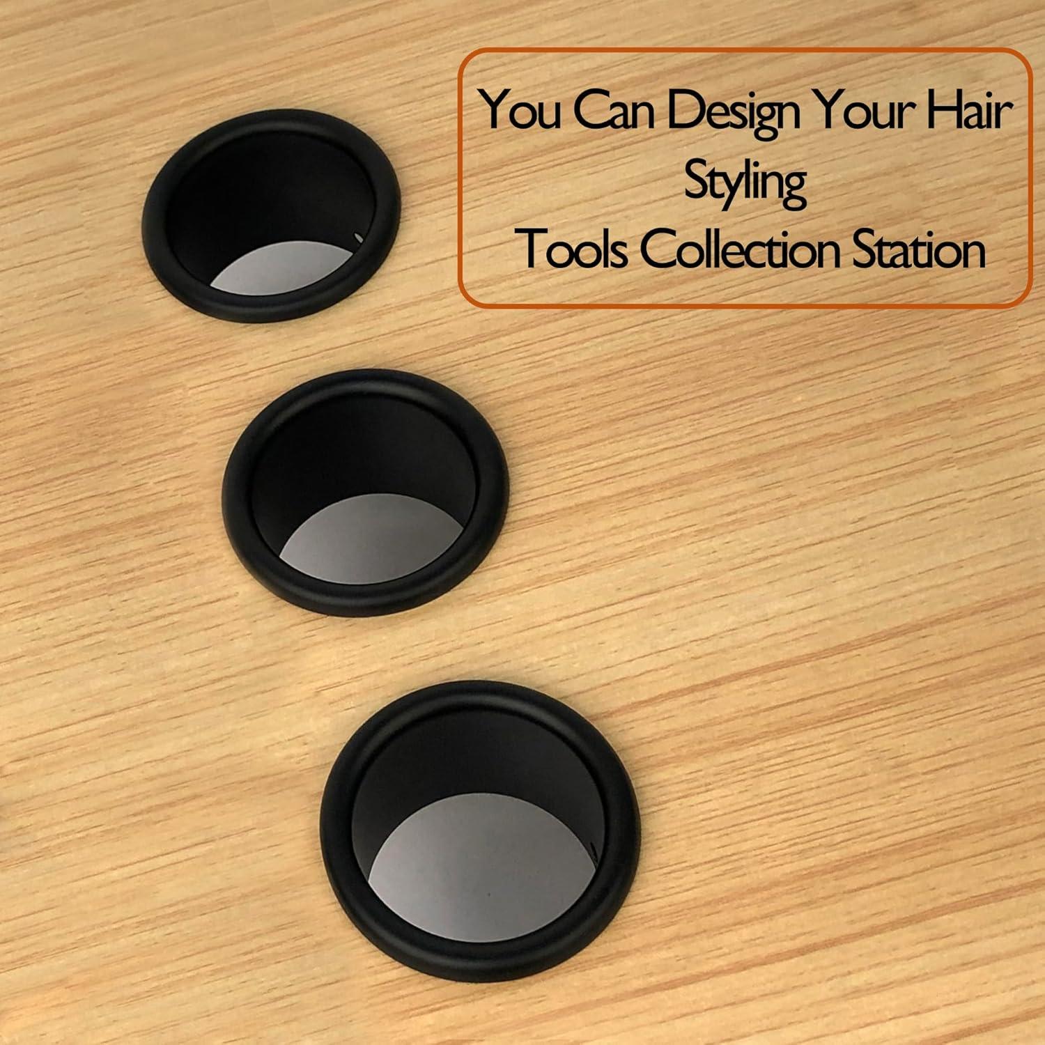 Estación de Estilo de Cabello QUEESALN - Soporte Caliente 3 Piezas 5.08 cm Negro