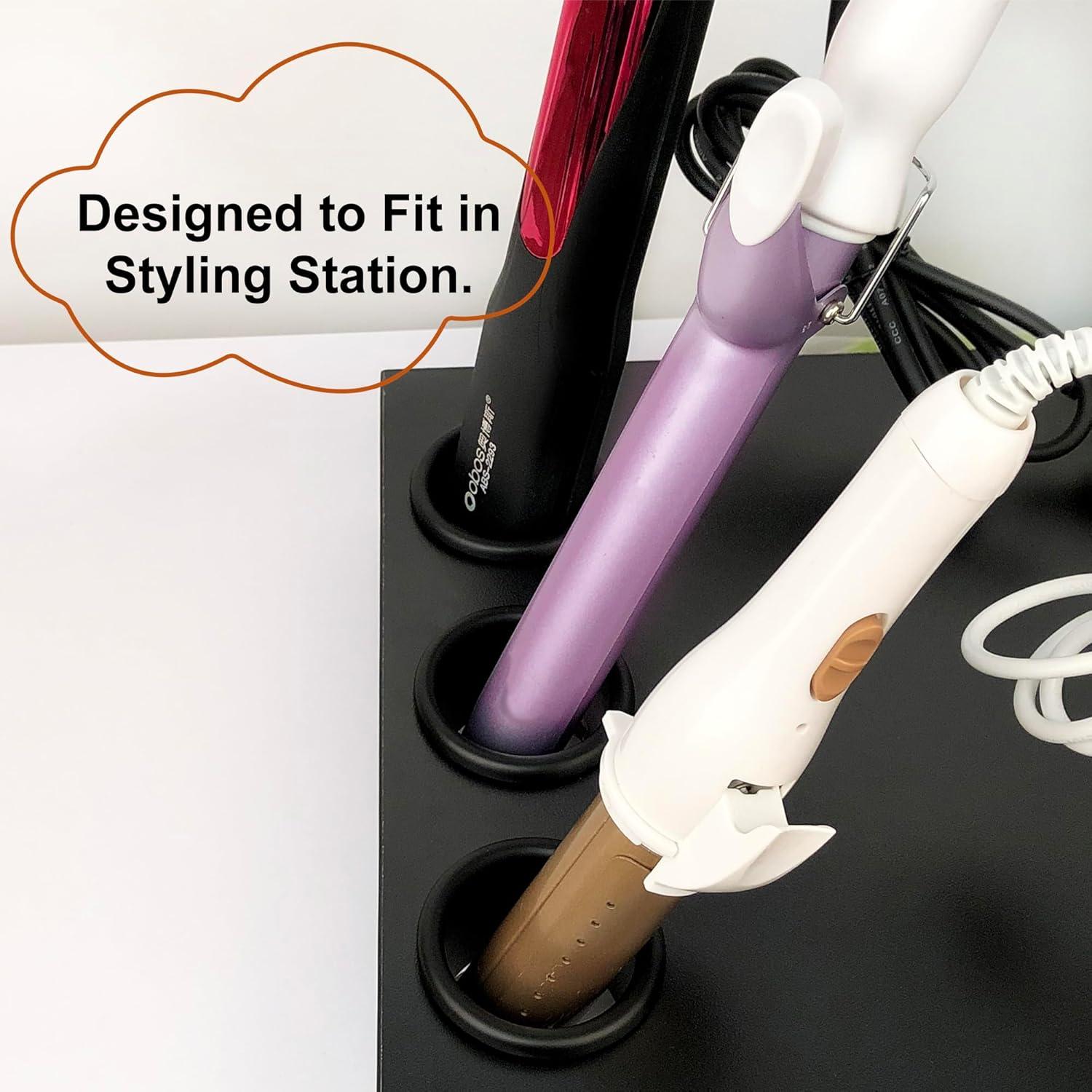 Estación de Estilo de Cabello QUEESALN - Soporte Caliente 3 Piezas 5.08 cm Negro