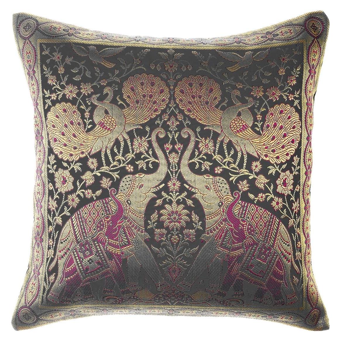Funda de Cojín Decorativa Avarada 40x40 cm Elefante Pavo Real
