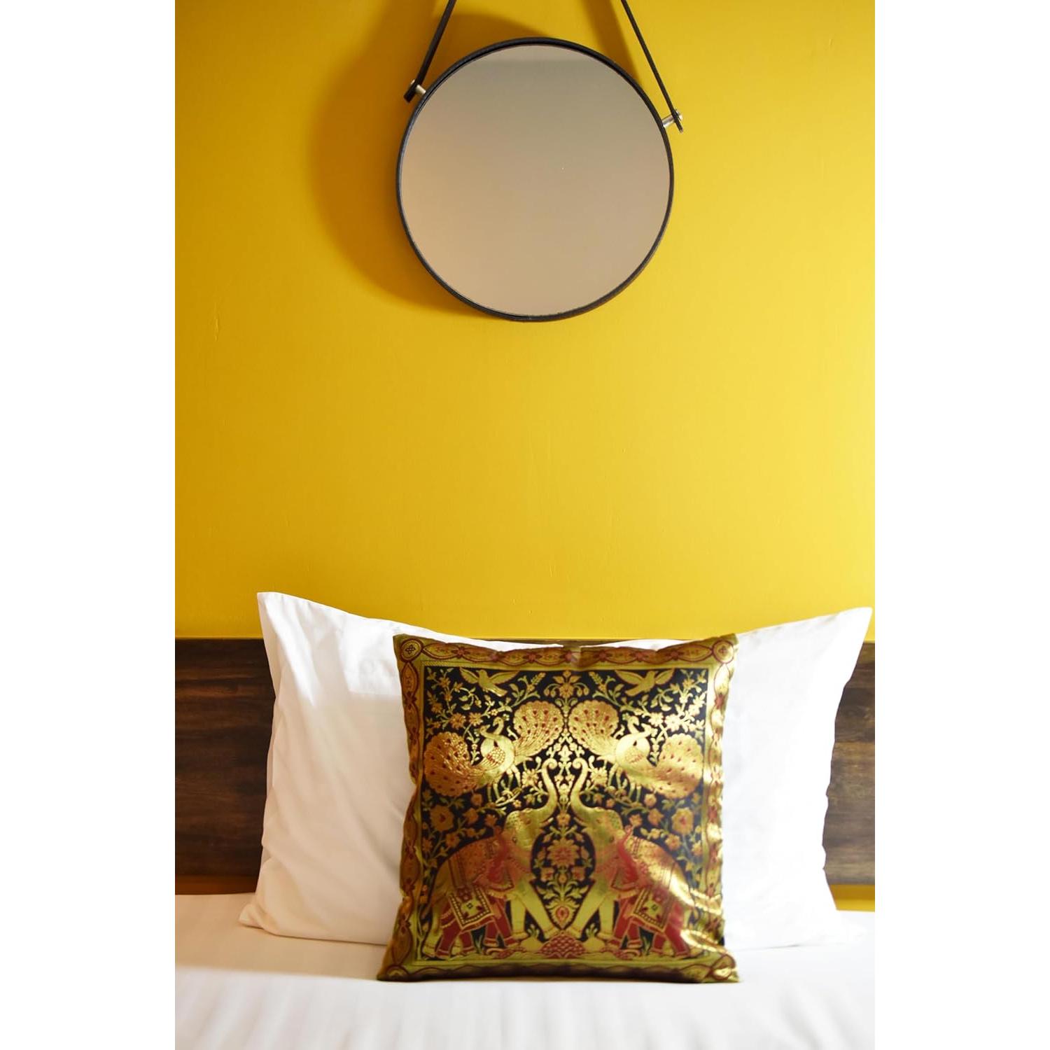 Funda de Cojín Decorativa Avarada 40x40 cm Elefante Pavo Real