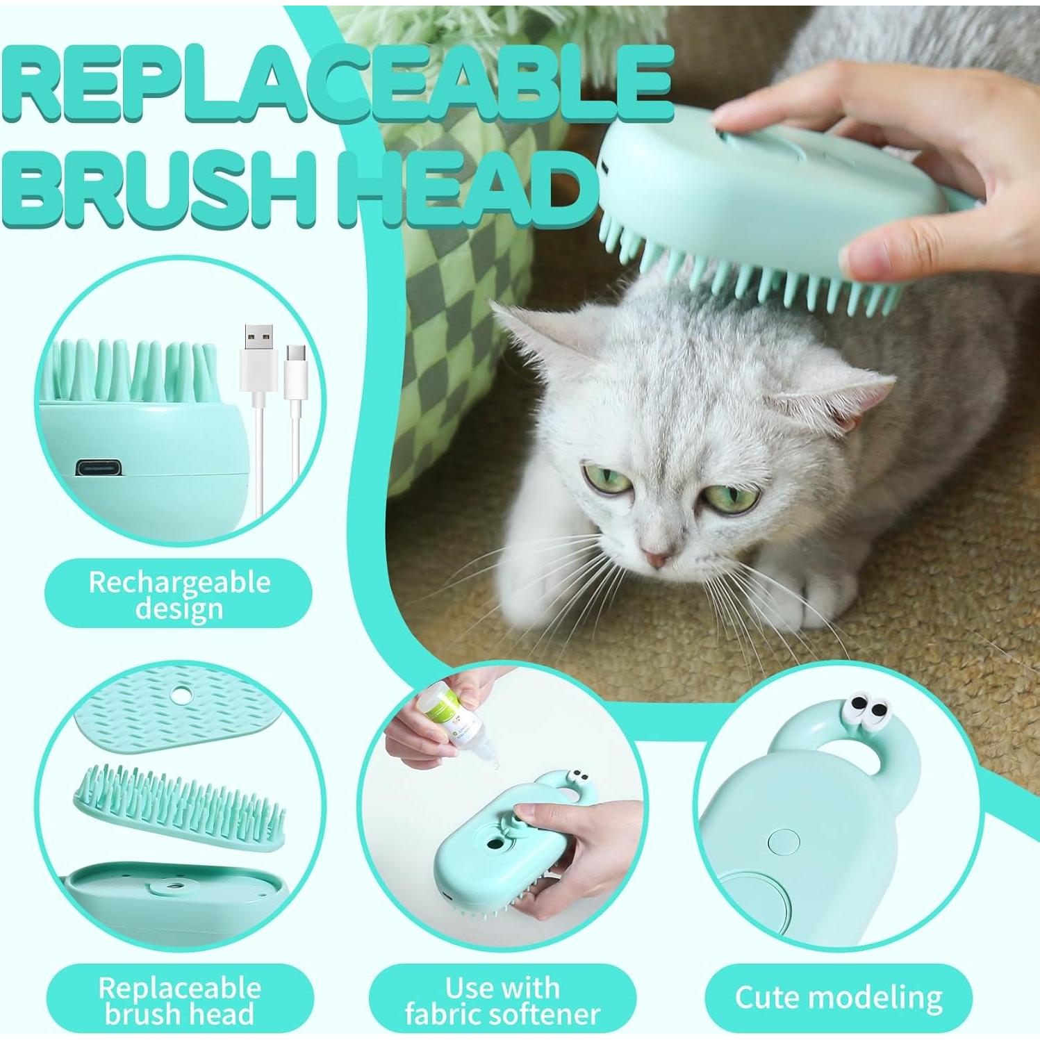 Cepillo de Vapor para Mascotas Susu&Wuwu Verde 18.2x9.6cm