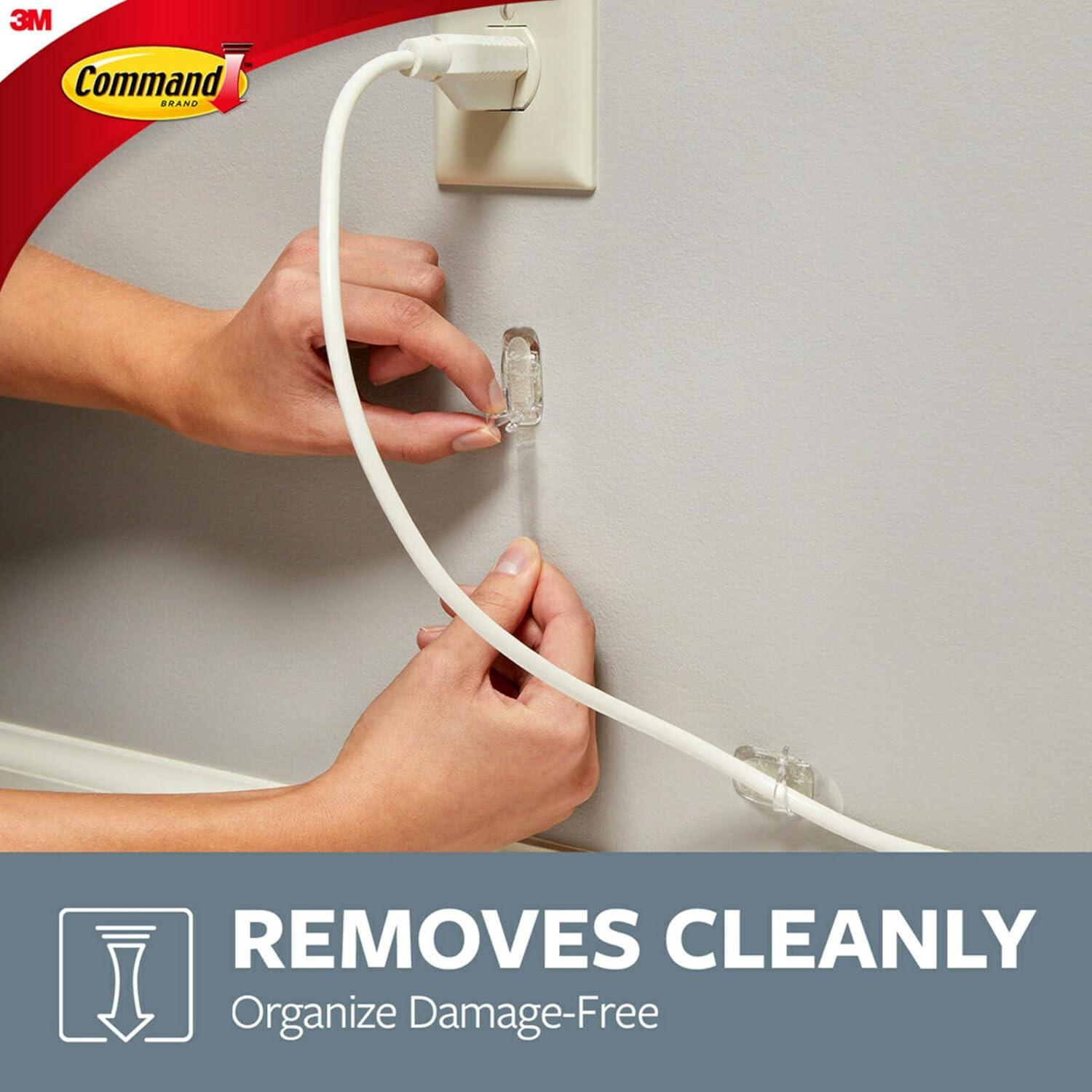 Clips de Cuerda Command Transparentes - 10 Organizadores de Cable