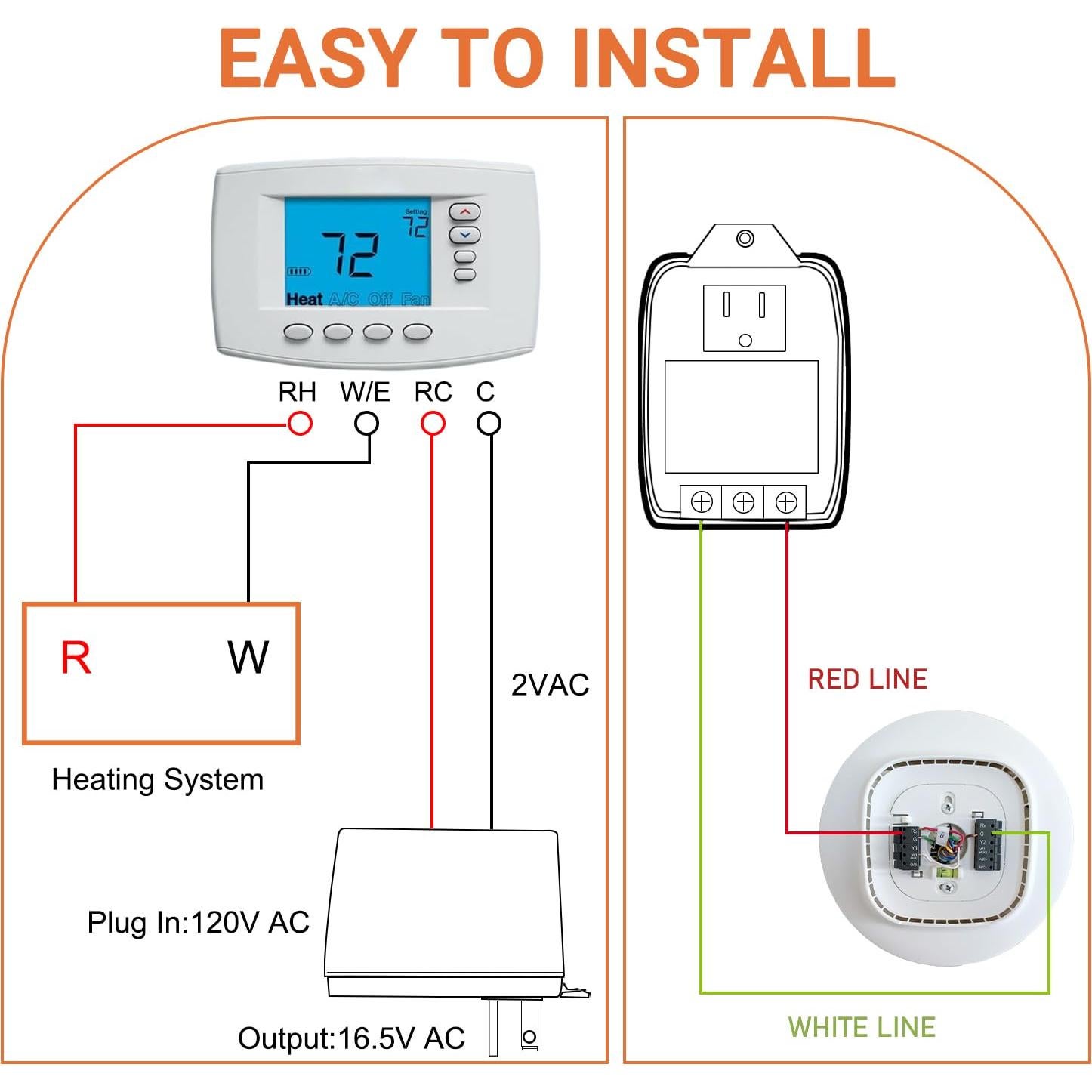 Transformador Enchufable 16.5V 1810mA JAMHER para Timbres y Termostatos
