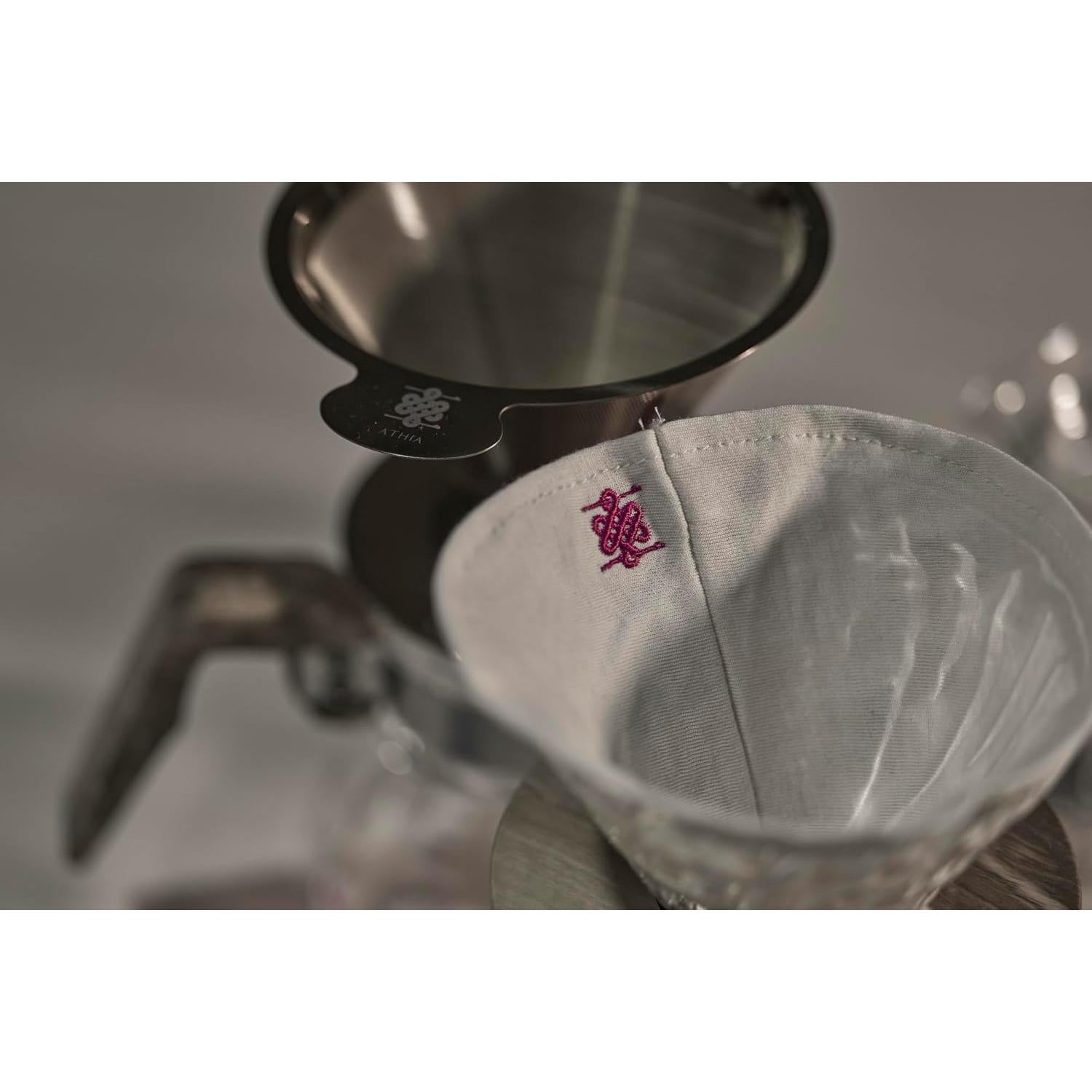 Filtro de café ATHIA reutilizable Hario V60 1-2 tazas algodón