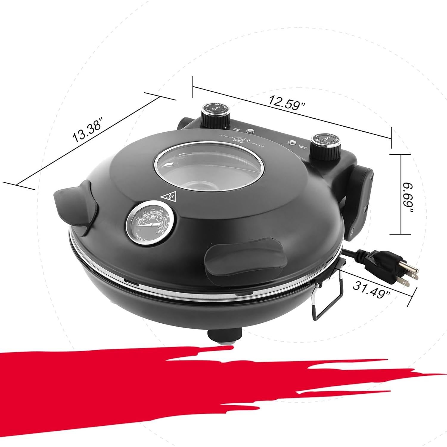 Horno de Pizza Eléctrico KLAIF LMR 12" con Piedra Cerámica