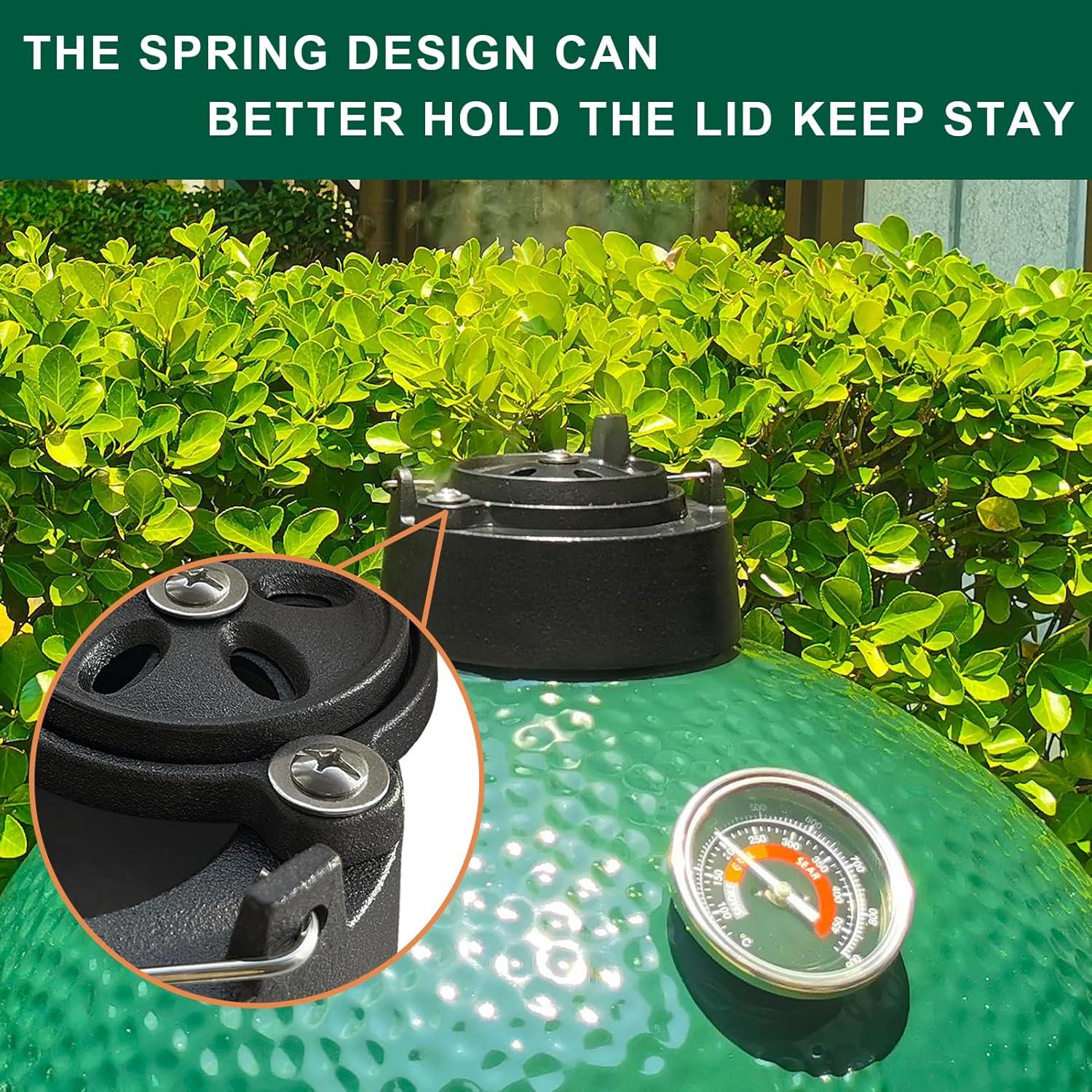 Cast Iron Cap for Big Green Egg Dual Function Metal Top, Daisy Wheel Chimney Cap for Small/MiniMax Big Green Egg Accessories Replacement