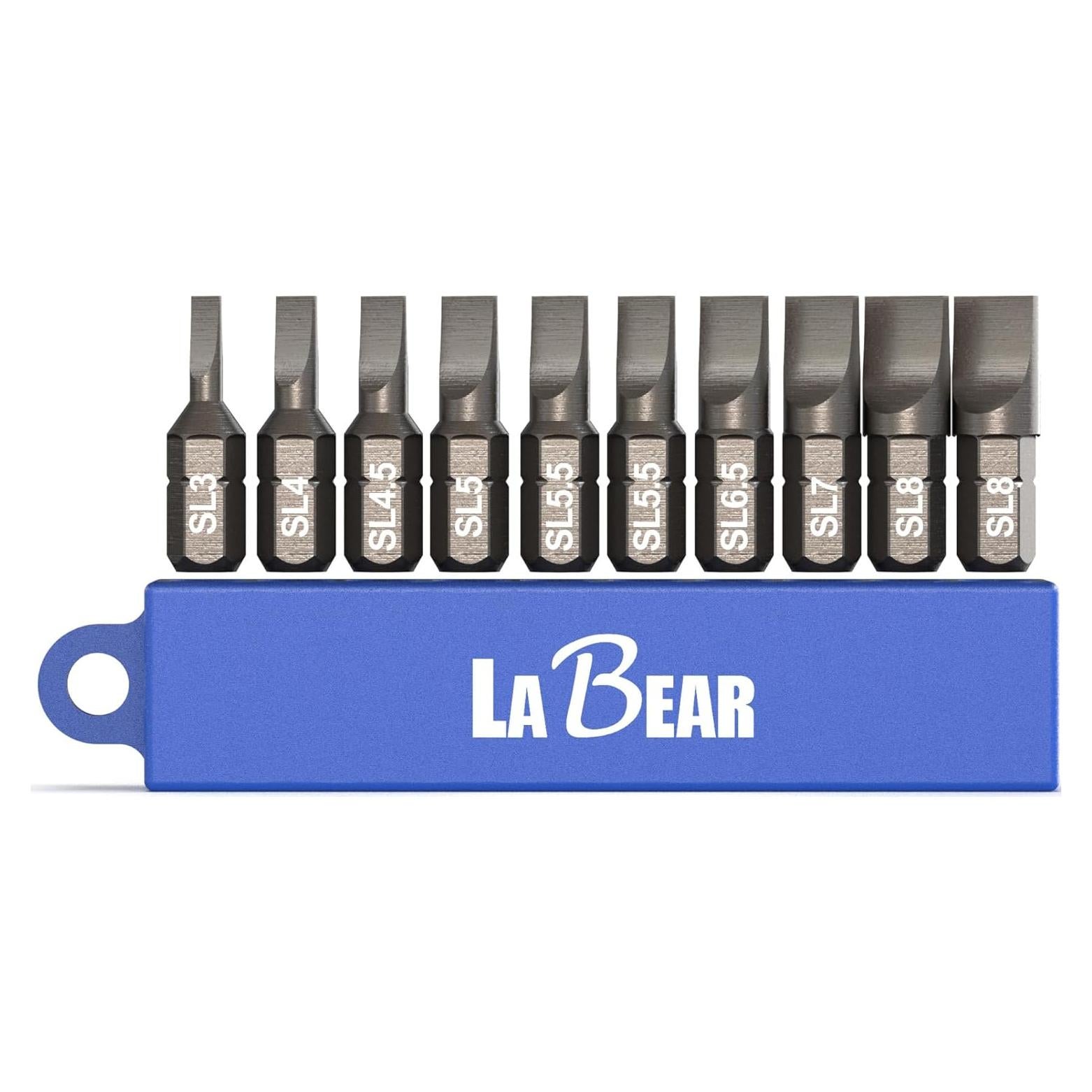 Juego de 10 Puntas Ranuradas LABEAR 25.4 mm Acero S2