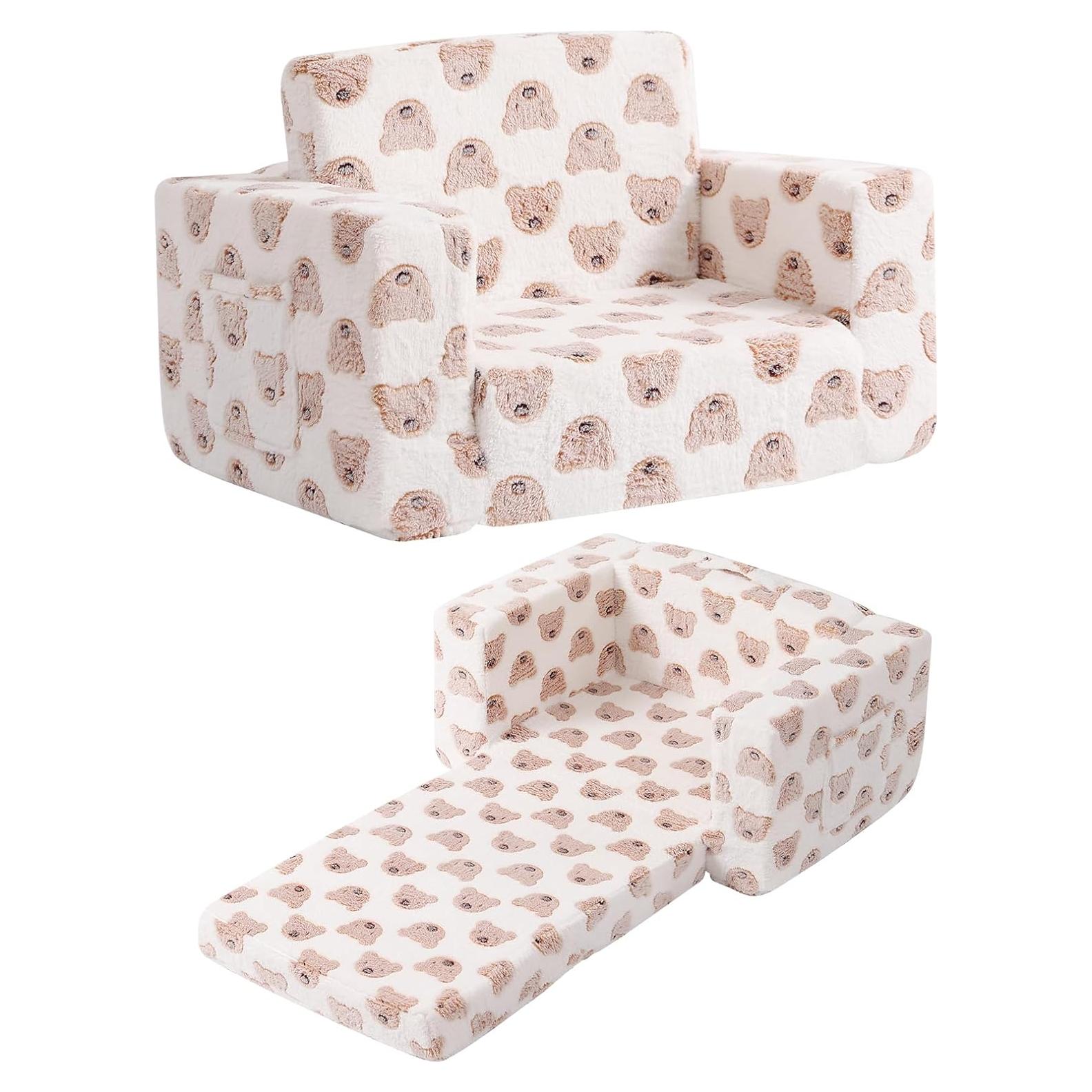 Sofá para Niños Givjoy Oso Marrón con Funda Desmontable