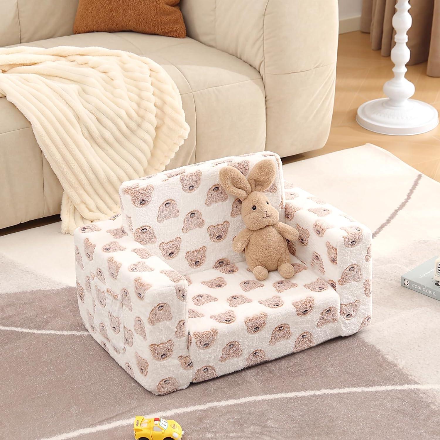 Sofá para Niños Givjoy Oso Marrón con Funda Desmontable