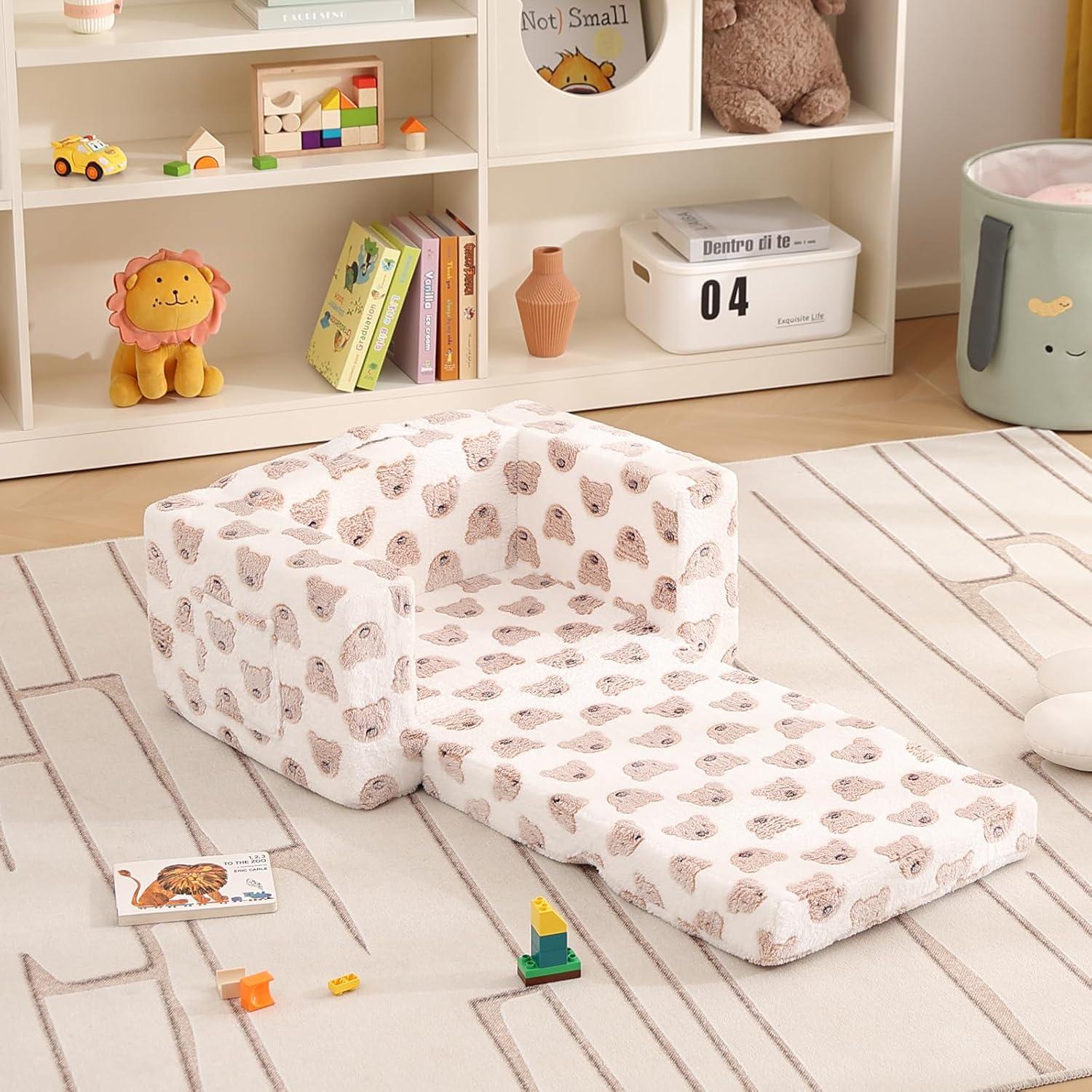 Sofá para Niños Givjoy Oso Marrón con Funda Desmontable