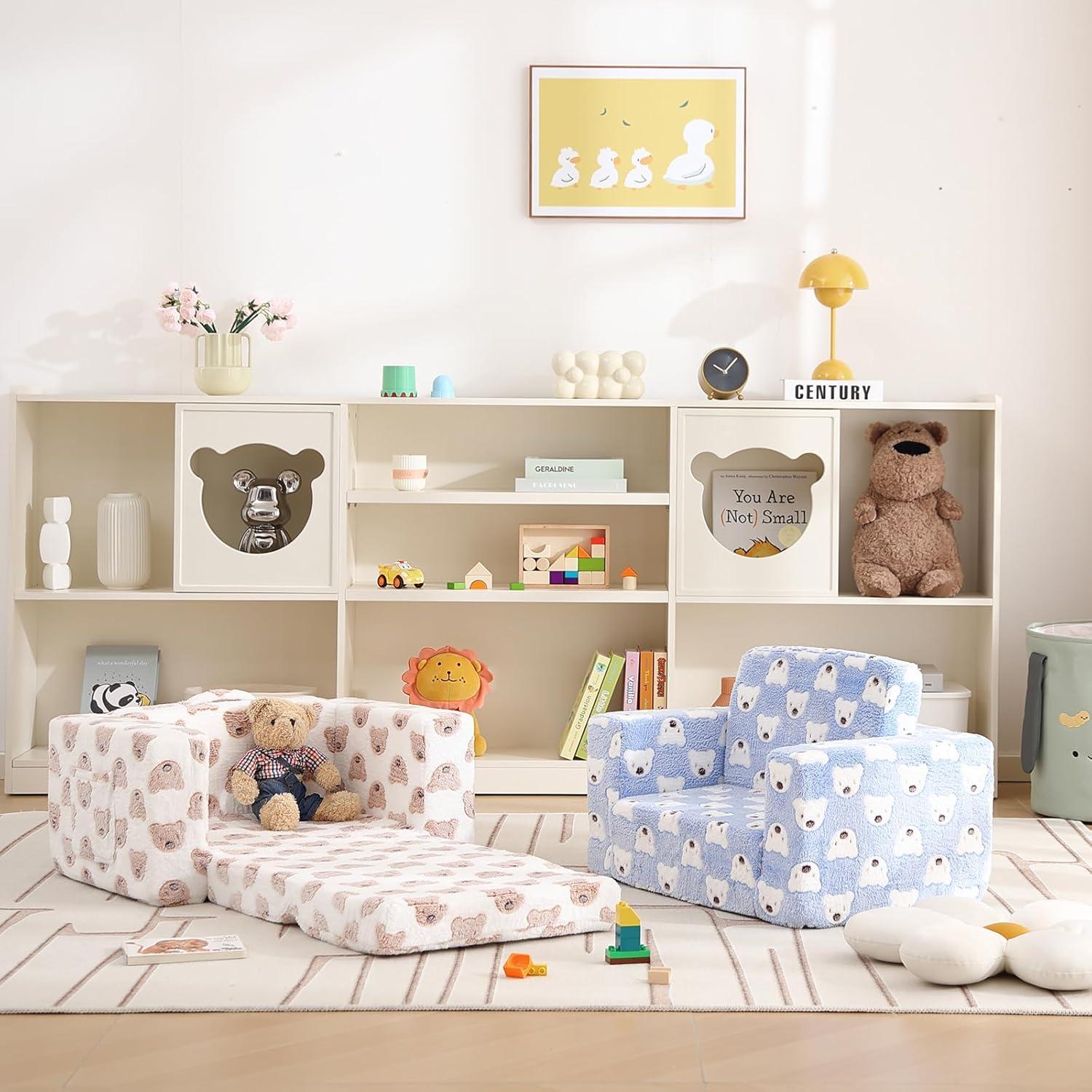 Sofá para Niños Givjoy Oso Marrón con Funda Desmontable