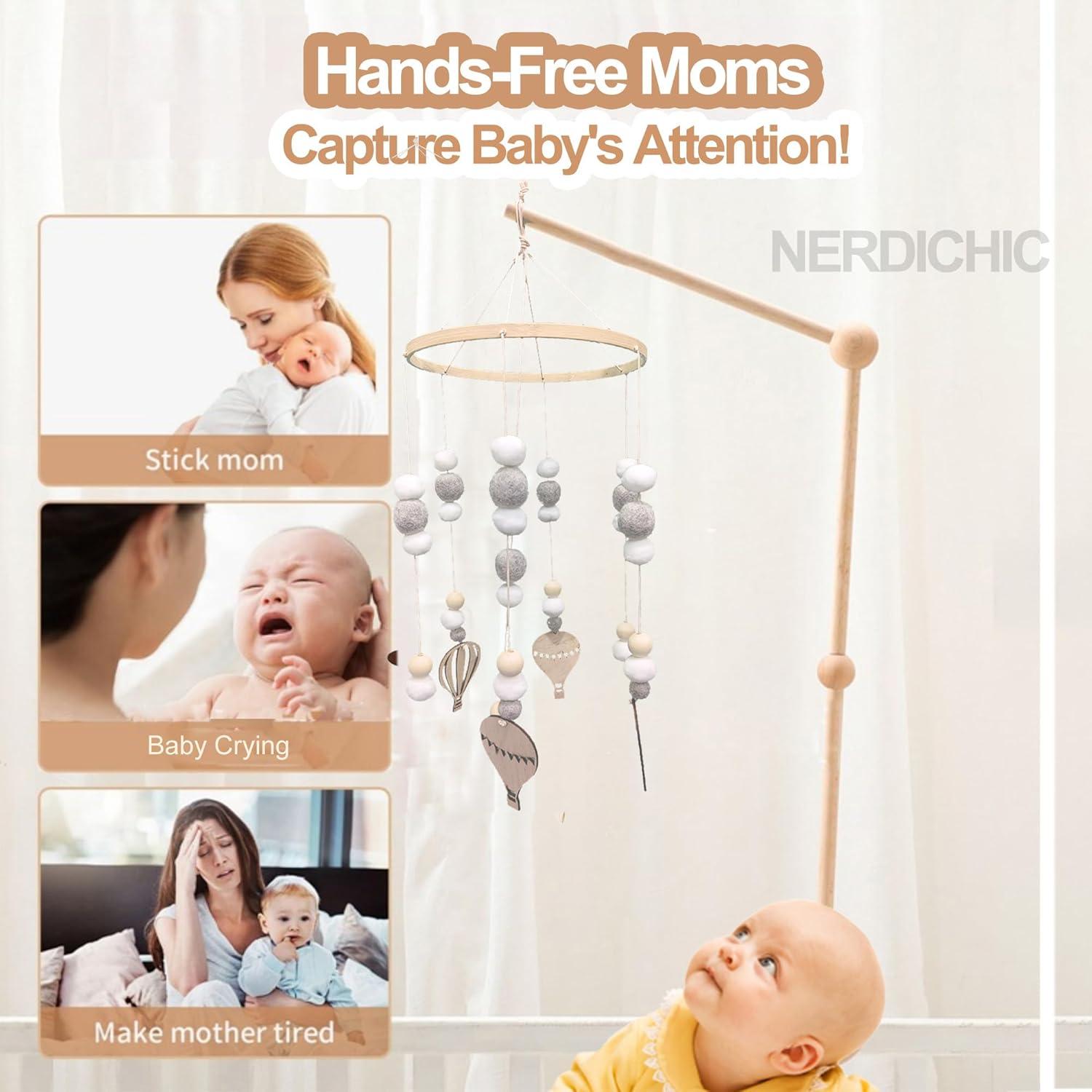 Móvil de Cuna Boho Nerdichic Globo 44.96 cm Fieltro