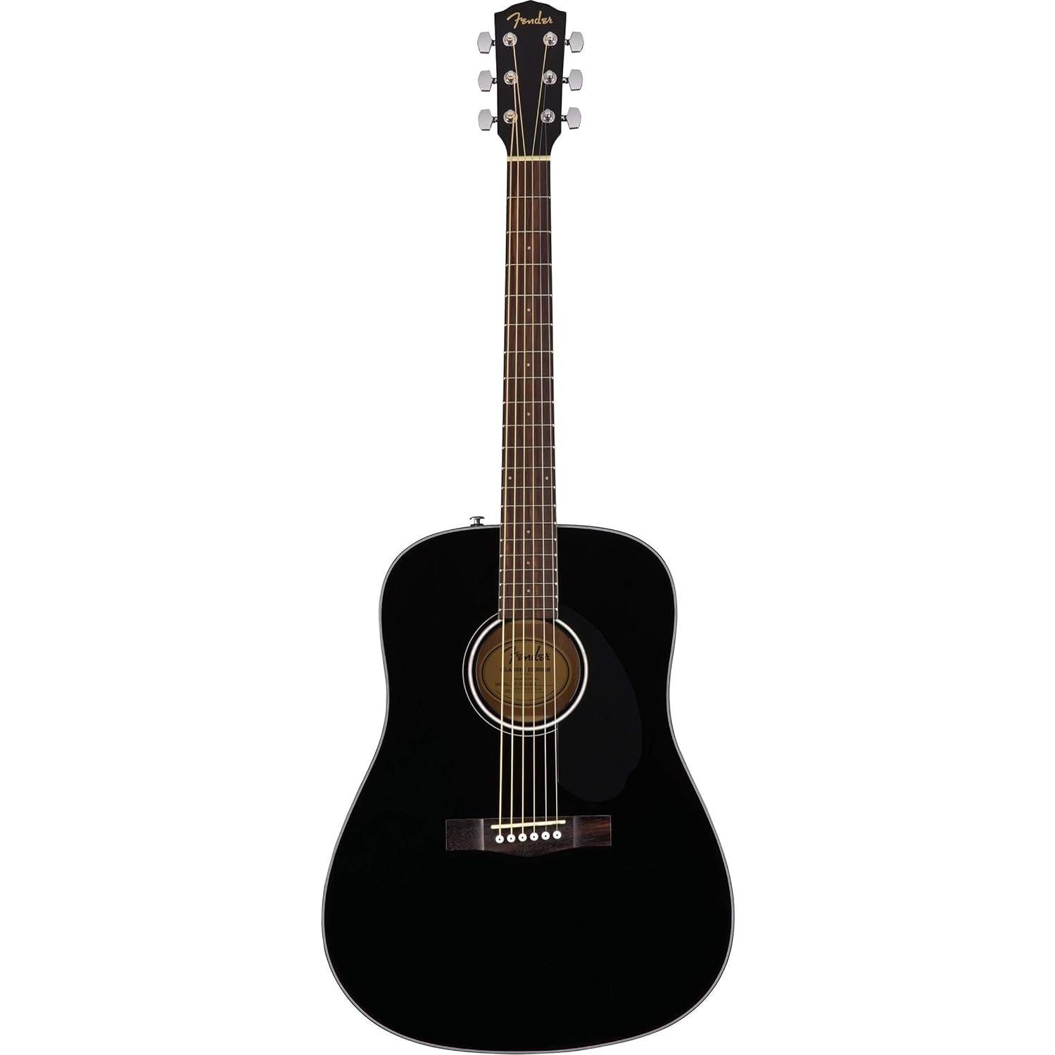 Guitarra Acústica Dreadnought Fender CD-60S Negra con Accesorios