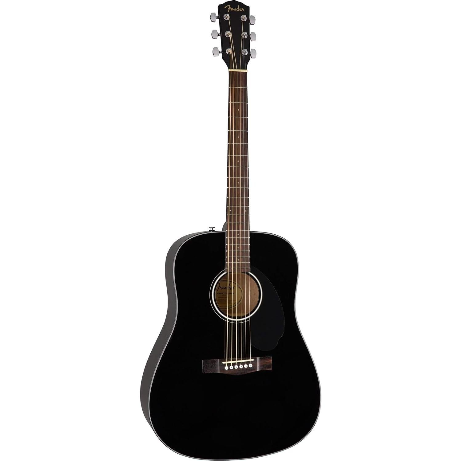 Guitarra Acústica Dreadnought Fender CD-60S Negra con Accesorios