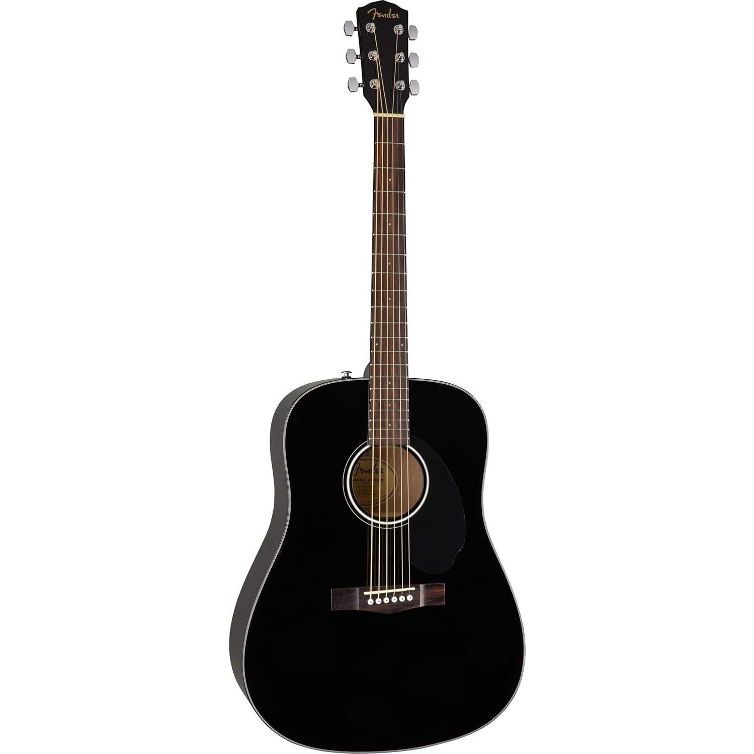 Guitarra Acústica Dreadnought Fender CD-60S Negra con Accesorios
