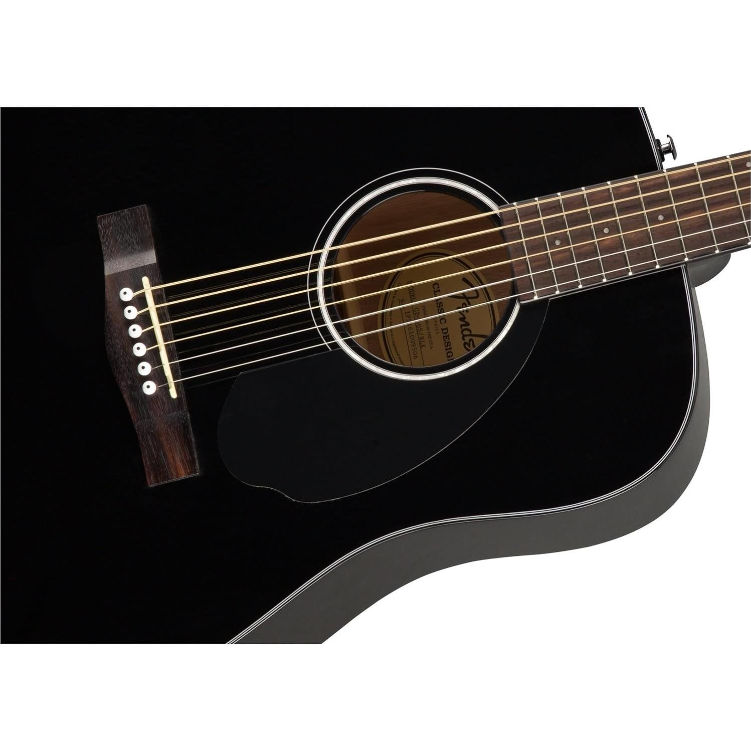 Guitarra Acústica Dreadnought Fender CD-60S Negra con Accesorios