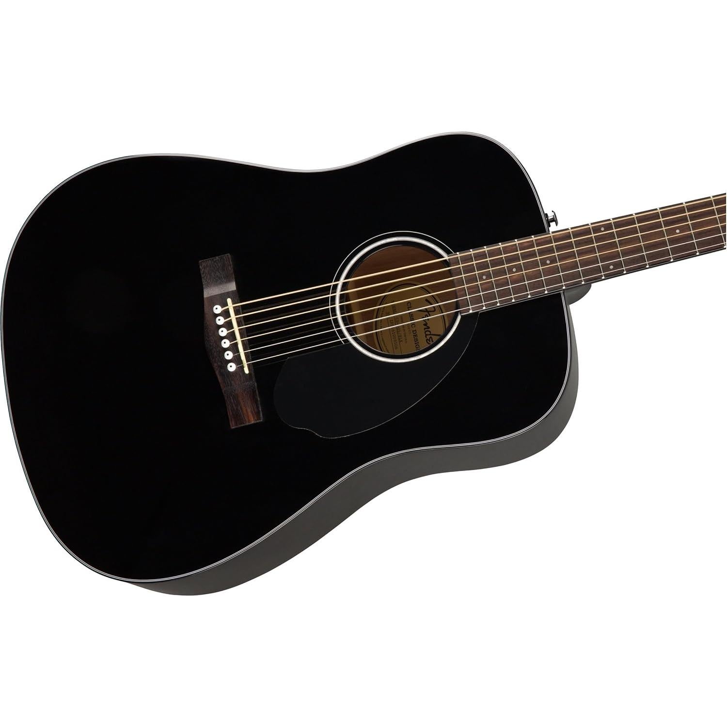 Guitarra Acústica Dreadnought Fender CD-60S Negra con Accesorios