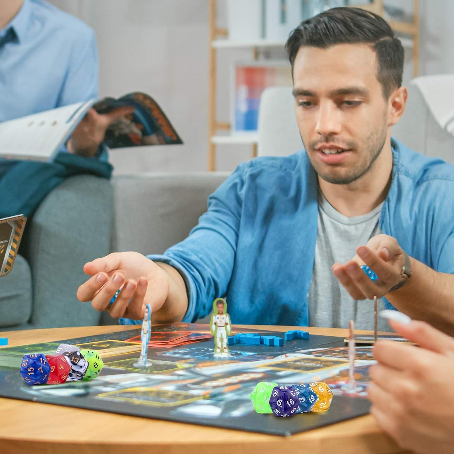 Dados Poliedricos AUSTOR 35 Piezas 20 Caras con Bolsa