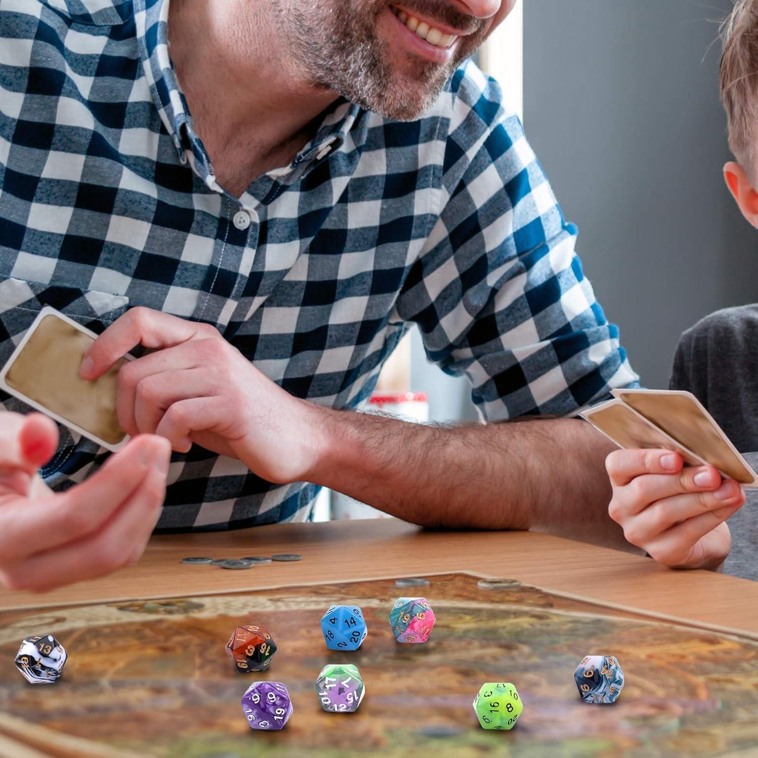 Dados Poliedricos AUSTOR 35 Piezas 20 Caras con Bolsa