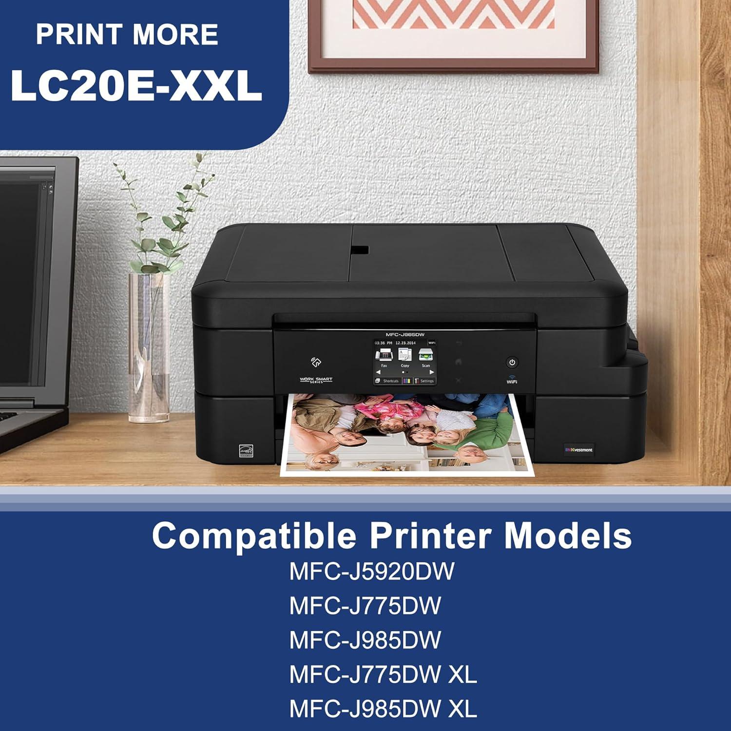 Cartuchos de tinta FADFAWN XXL LC20E para Brother MFC-J985DW