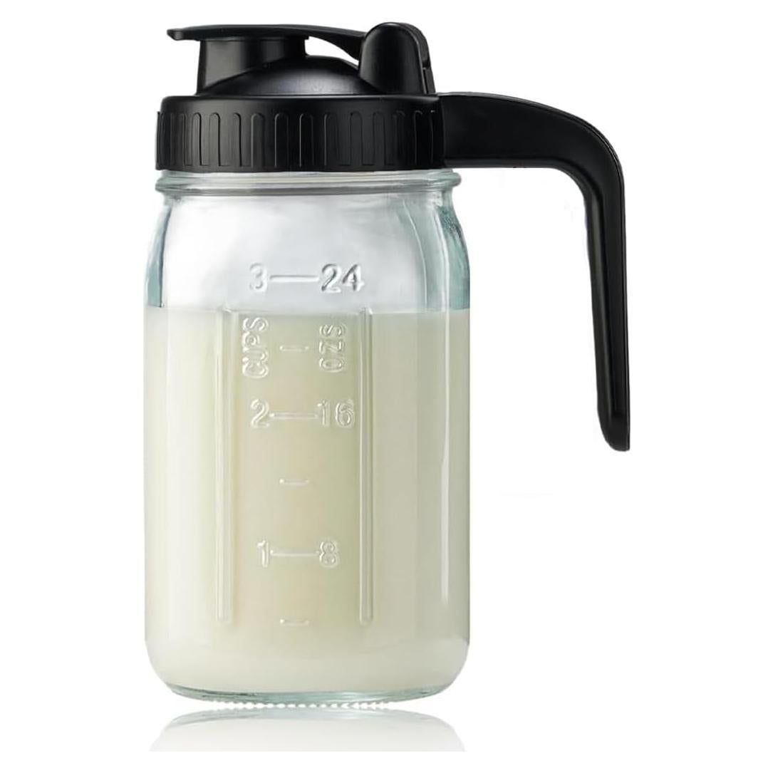 Jarra de Leche Materna de Vidrio Deeriz 946ml con Tapa Hermética