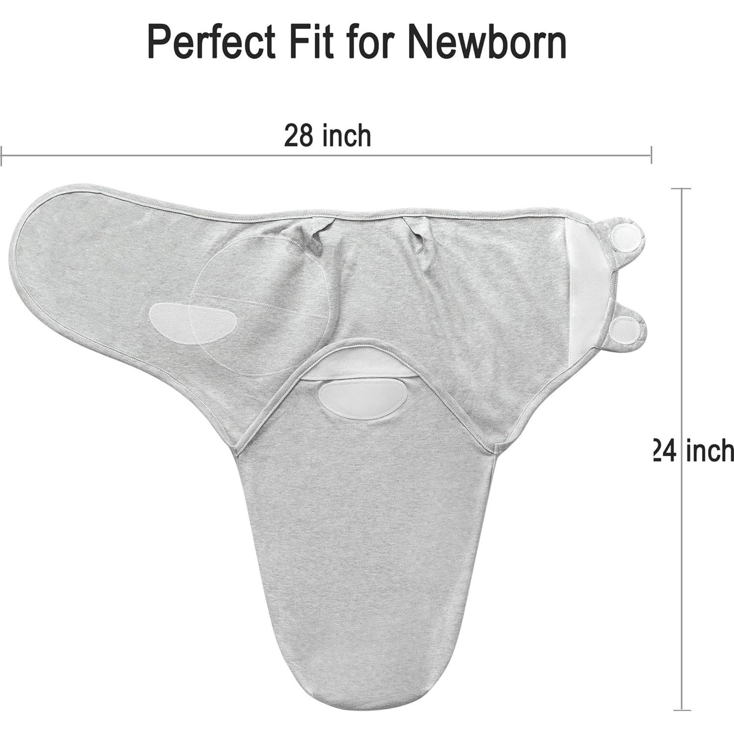 Manta de Envoltura para Bebés Queness 3 Paquetes Algodón 0-6 Meses