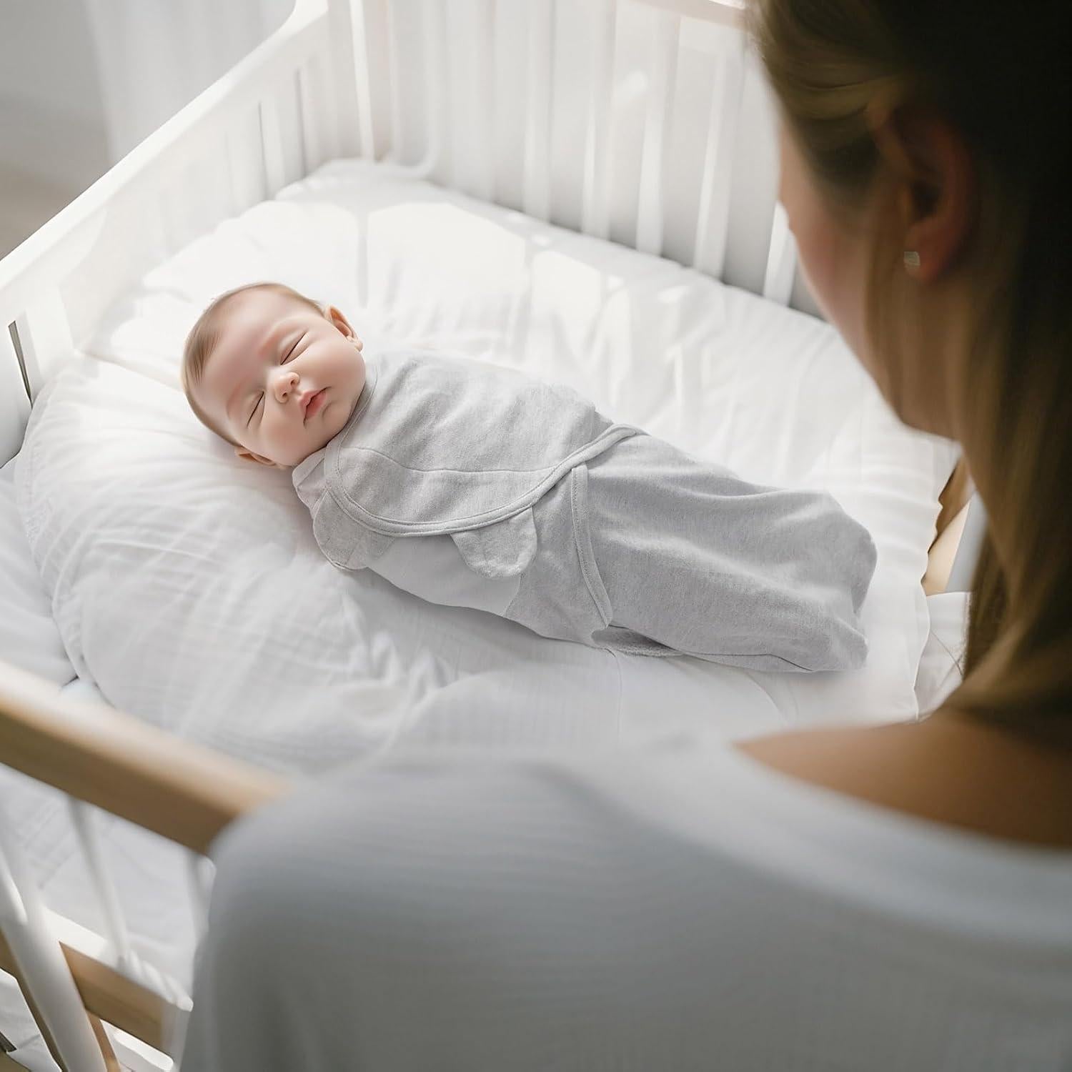 Manta de Envoltura para Bebés Queness 3 Paquetes Algodón 0-6 Meses