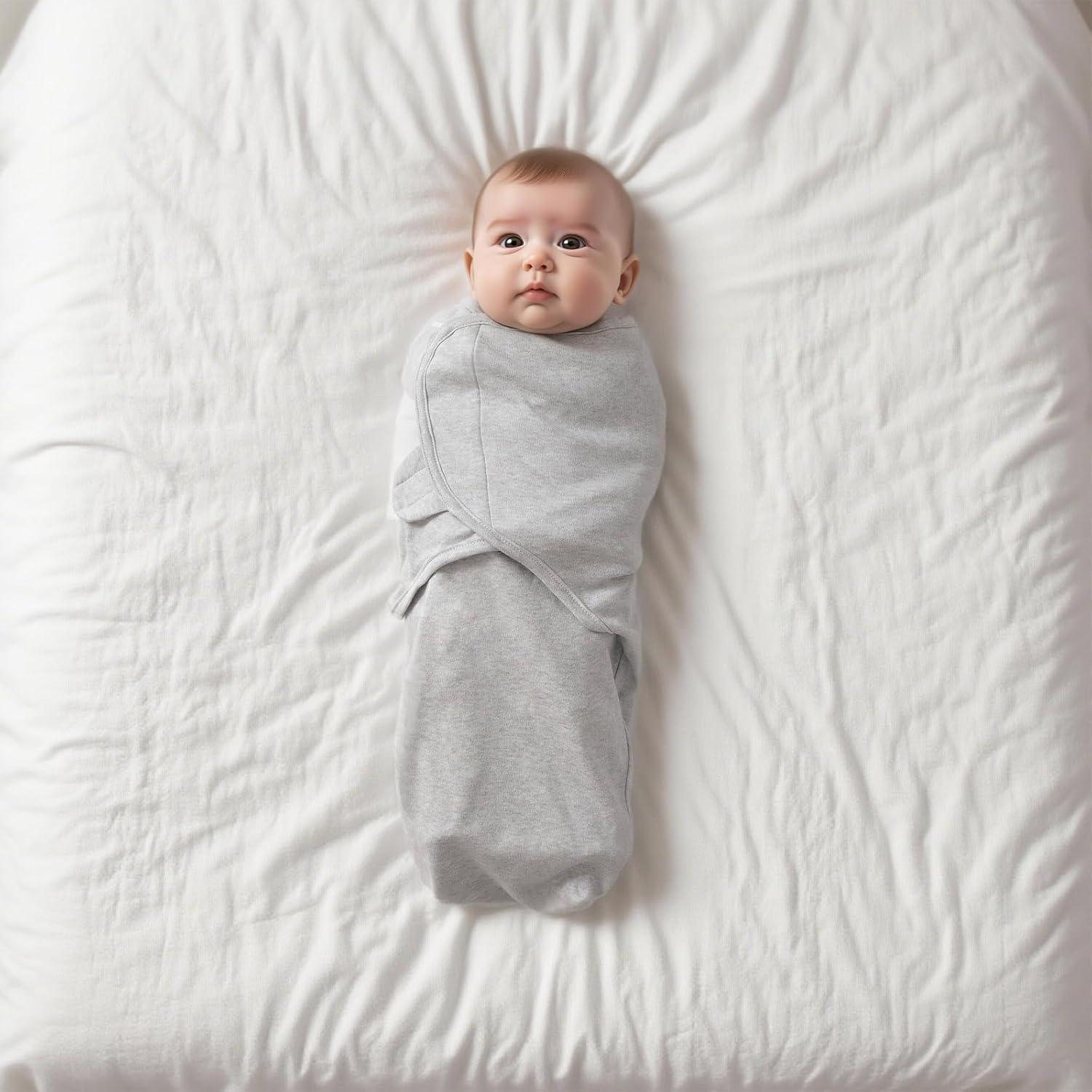 Manta de Envoltura para Bebés Queness 3 Paquetes Algodón 0-6 Meses