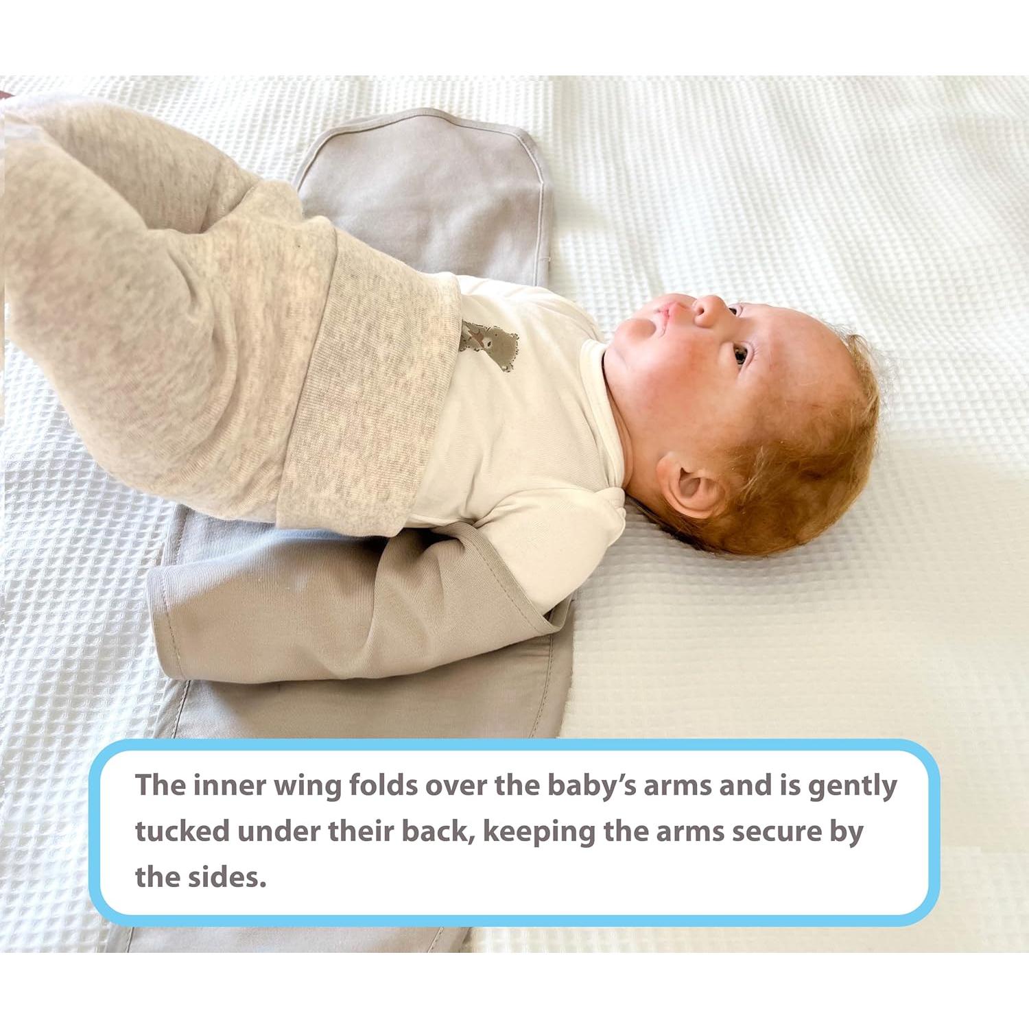 Swaddle de Brazos Bebé Bebon - Algodón Suave Gris Pequeño