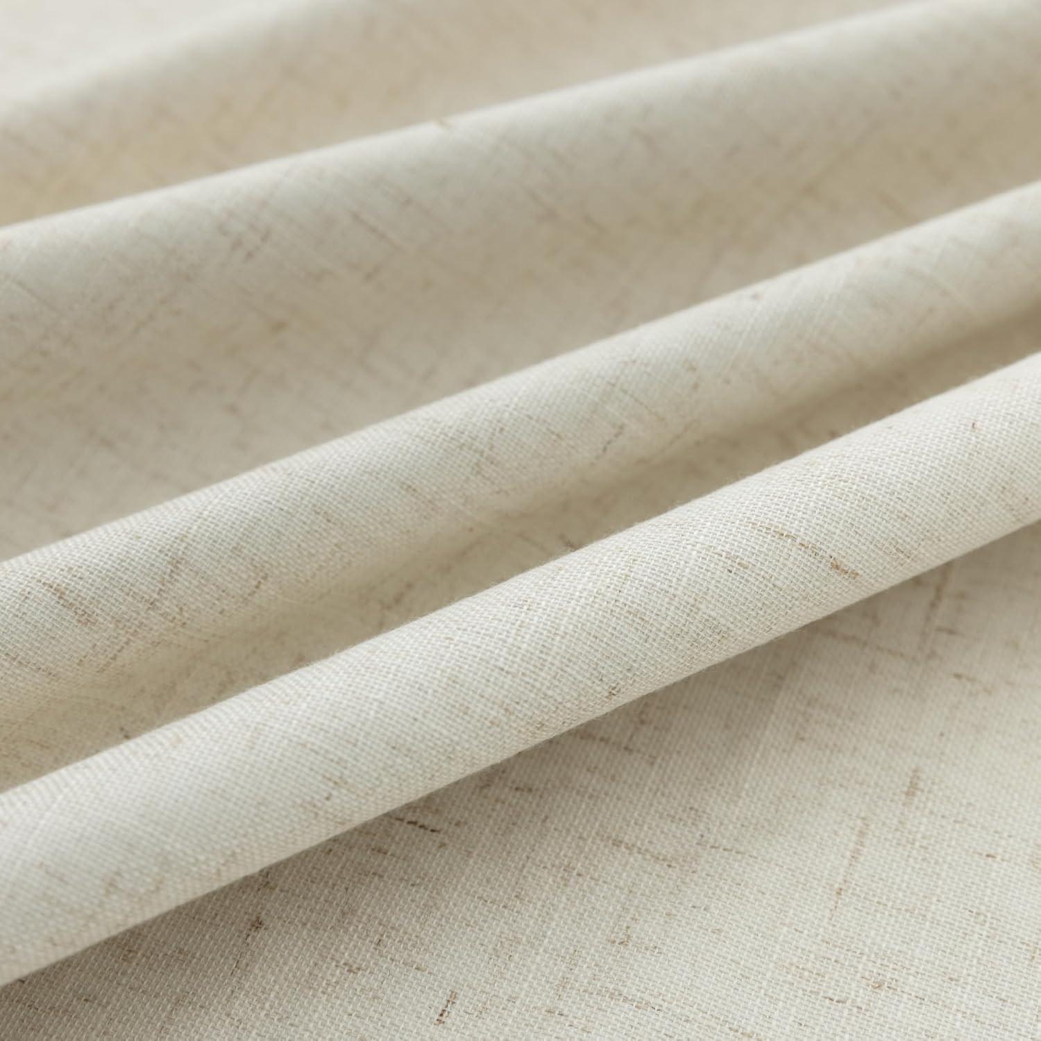 Cortinas Opacas de Lino Sra.Naturall Beige 106.68x114.3 cm - Paquete de 2