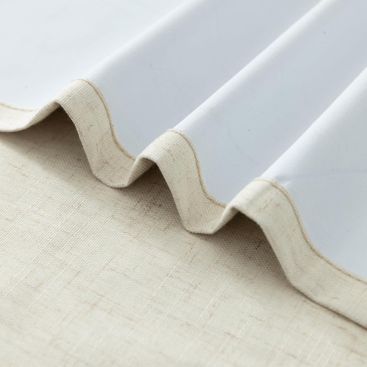 Cortinas Opacas de Lino Sra.Naturall Beige 106.68x114.3 cm - Paquete de 2