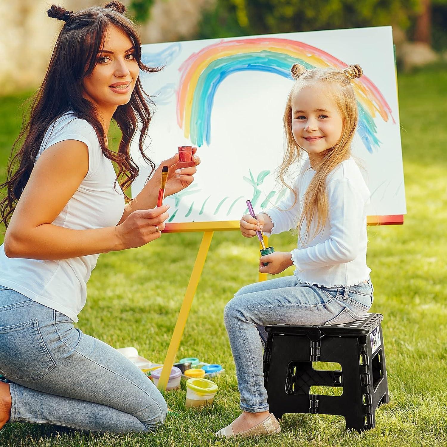 Taburete Plegable Delxo Negro 22.86 cm para Cocina y Baño