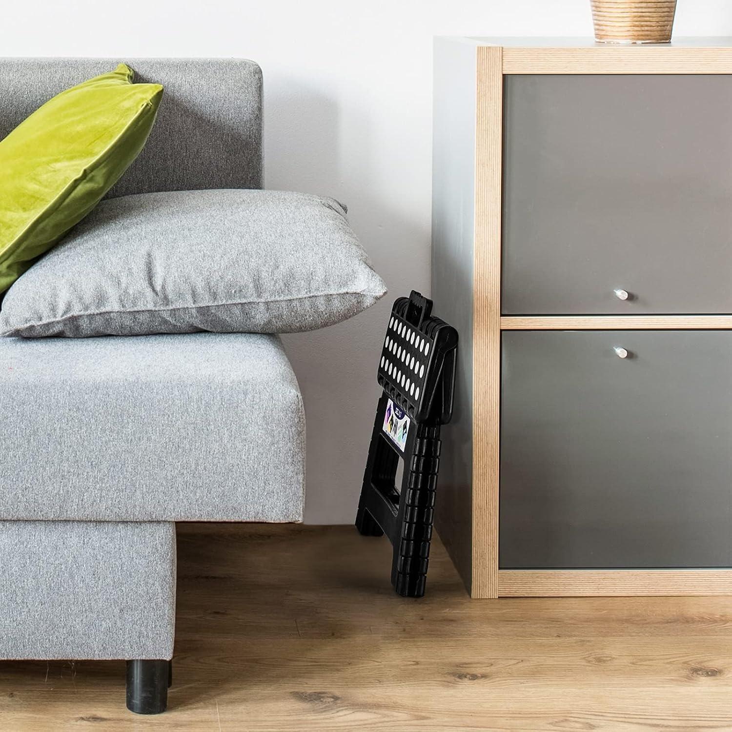 Taburete Plegable Delxo Negro 22.86 cm para Cocina y Baño